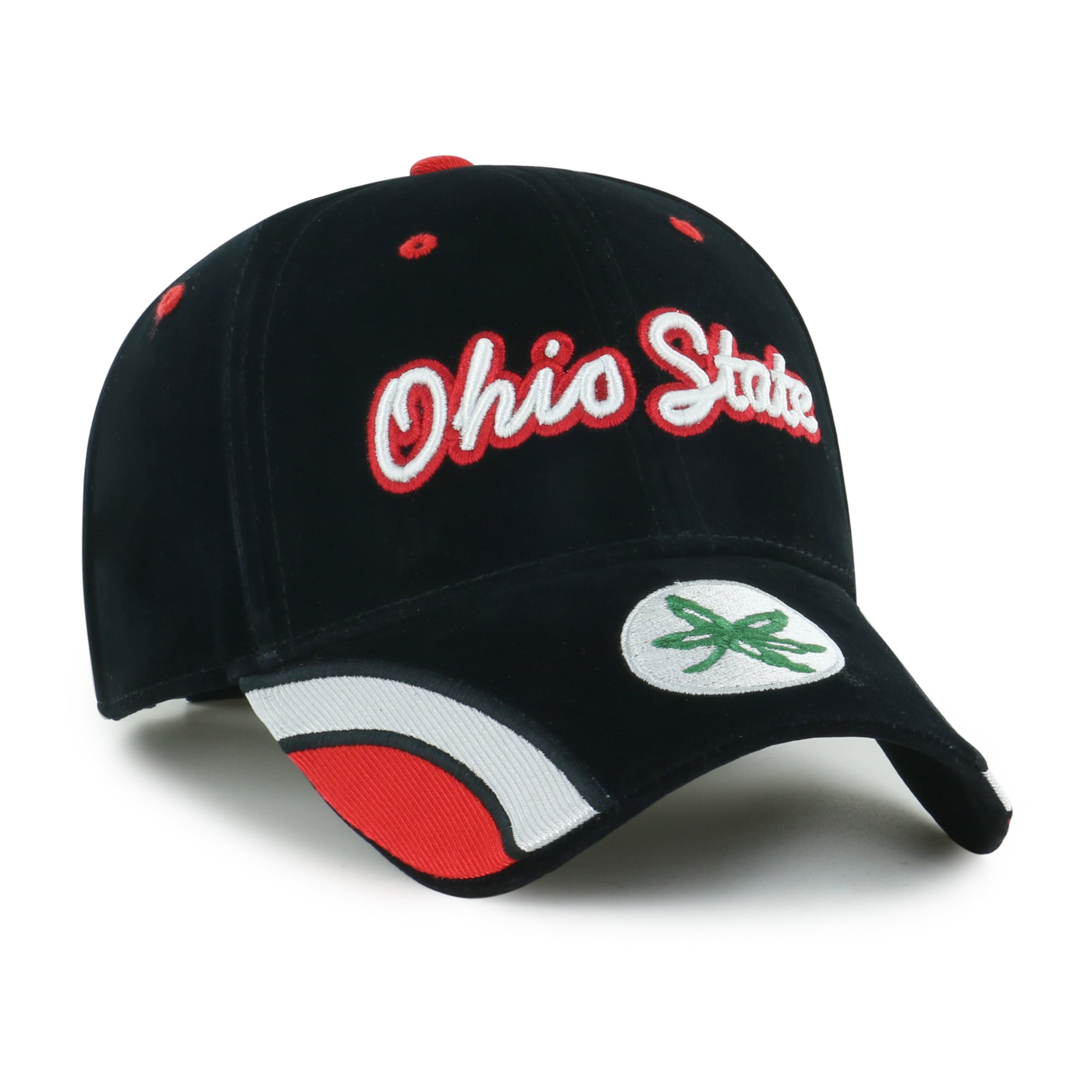 Casquette ajustable pour femme « 47 » en velours denim noir Ohio State Buckeyes avec inscription MVP