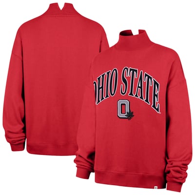  Ohio State Buckeyes '47 Women's Mock Neck Sweatshirt - Scarlet