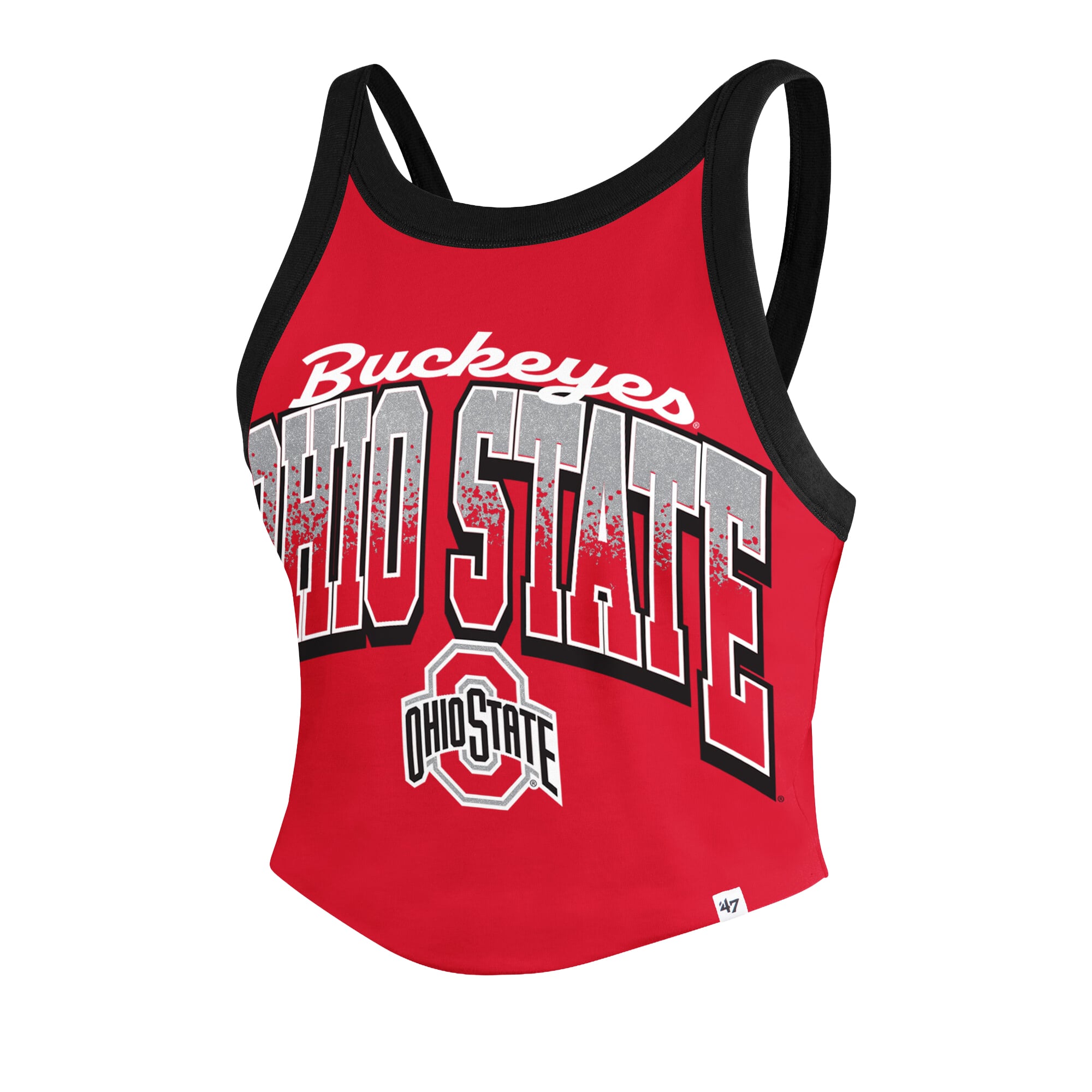 Women's '47 Scarlet Ohio State Buckeyes Shimmer Shadow Sporty Tank Top