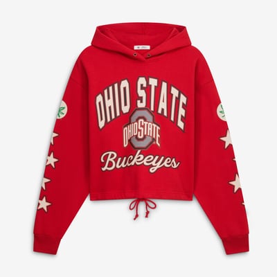  Ohio State Buckeyes '47 Women's Starry Eyed Venice Pullover Hoodie - Scarlet