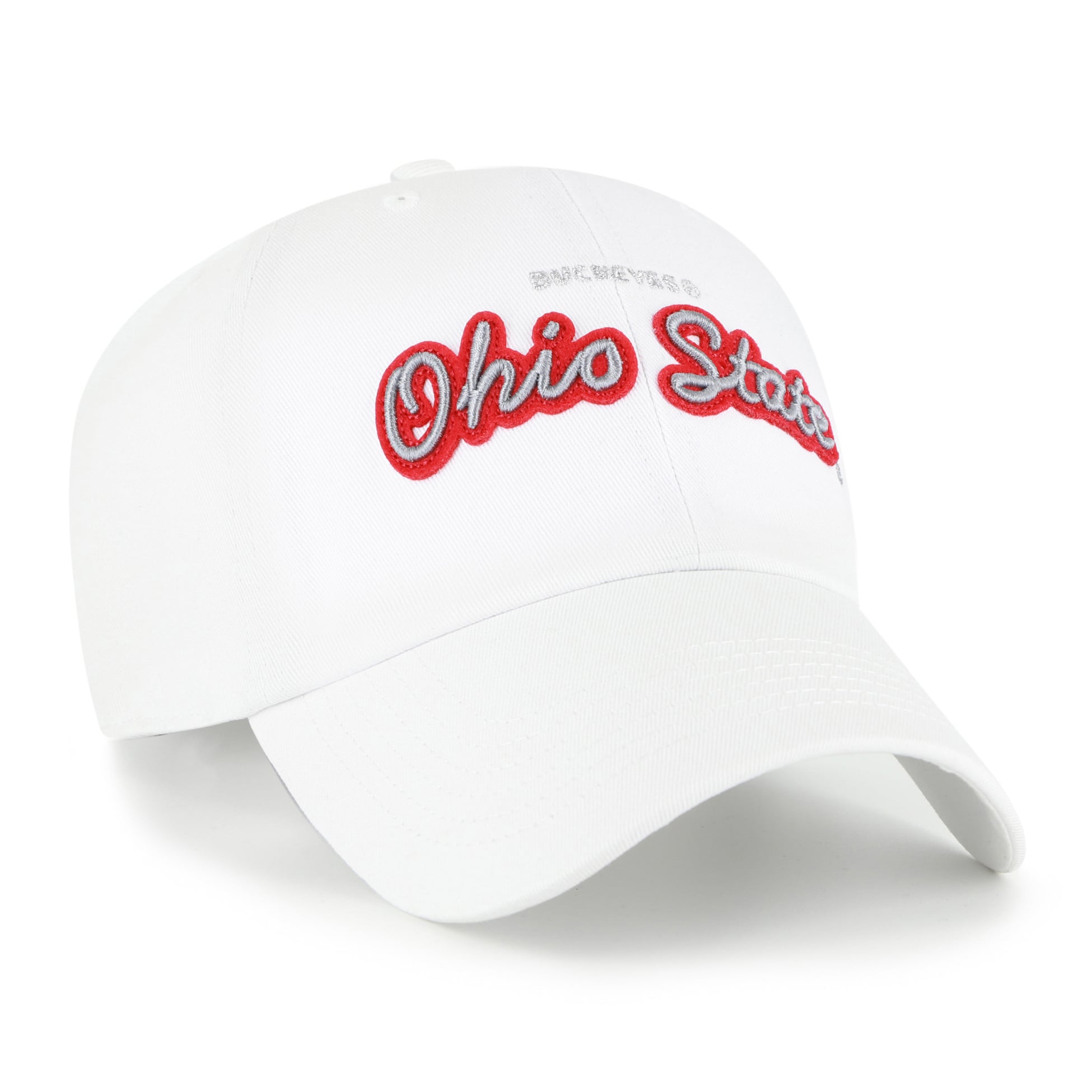 Casquette ajustable « 47 White Ohio State Buckeyes Trendy Script Clean Up » pour femme