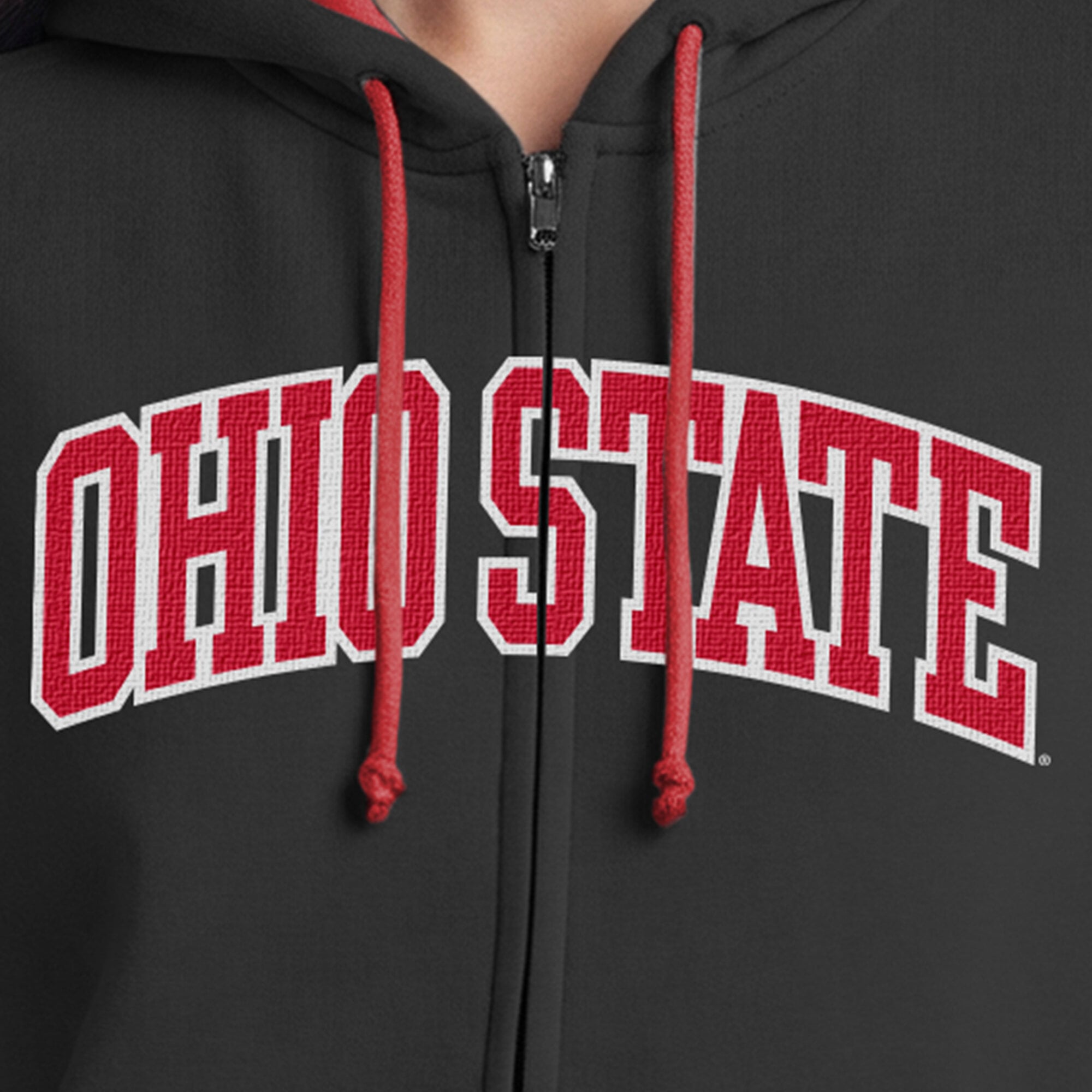 Sweat à capuche zippé en polaire pour femme Champion Scarlet Ohio State Buckeyes Arch