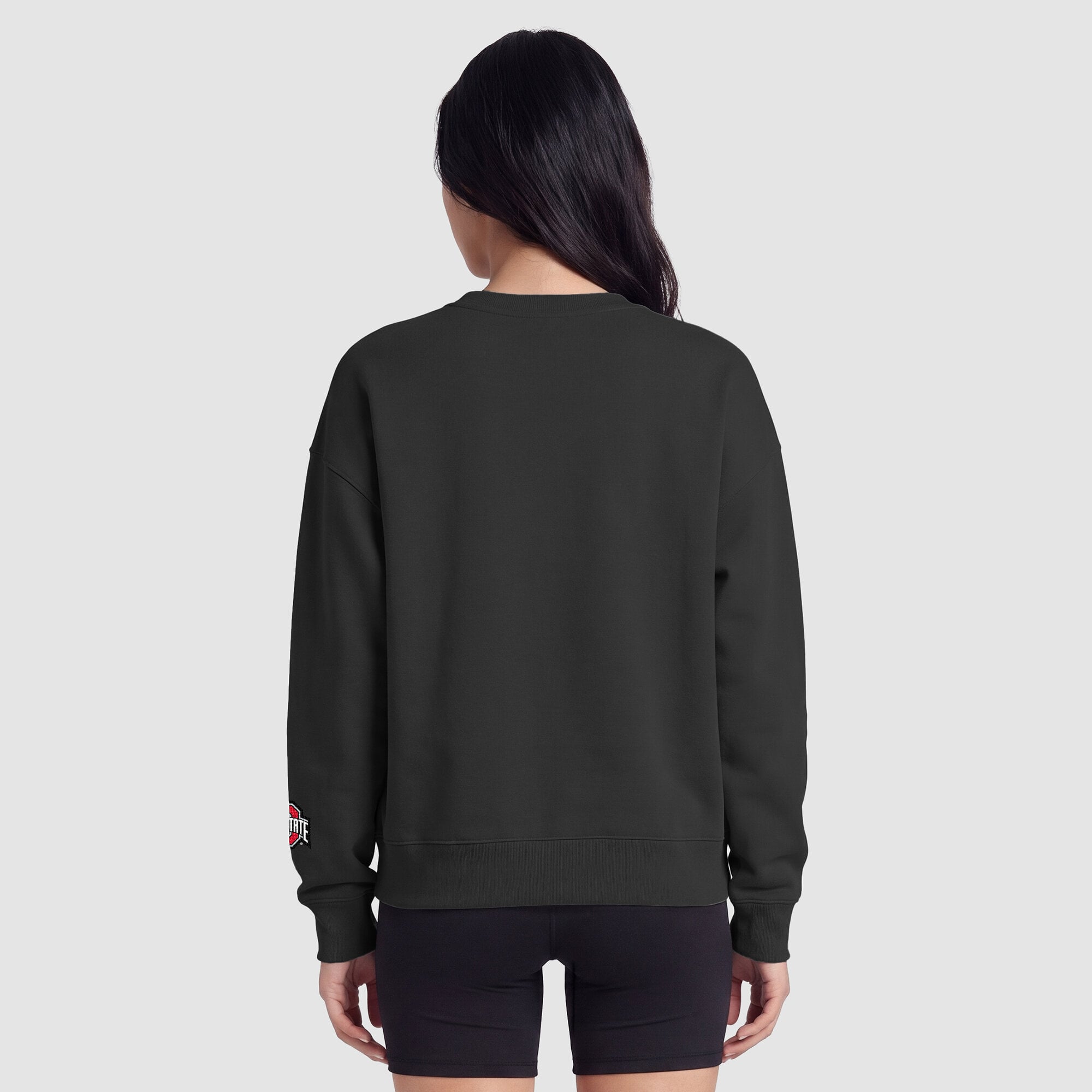 Women's Champion  Black Ohio State Buckeyes Fleece Crew Sweatshirt