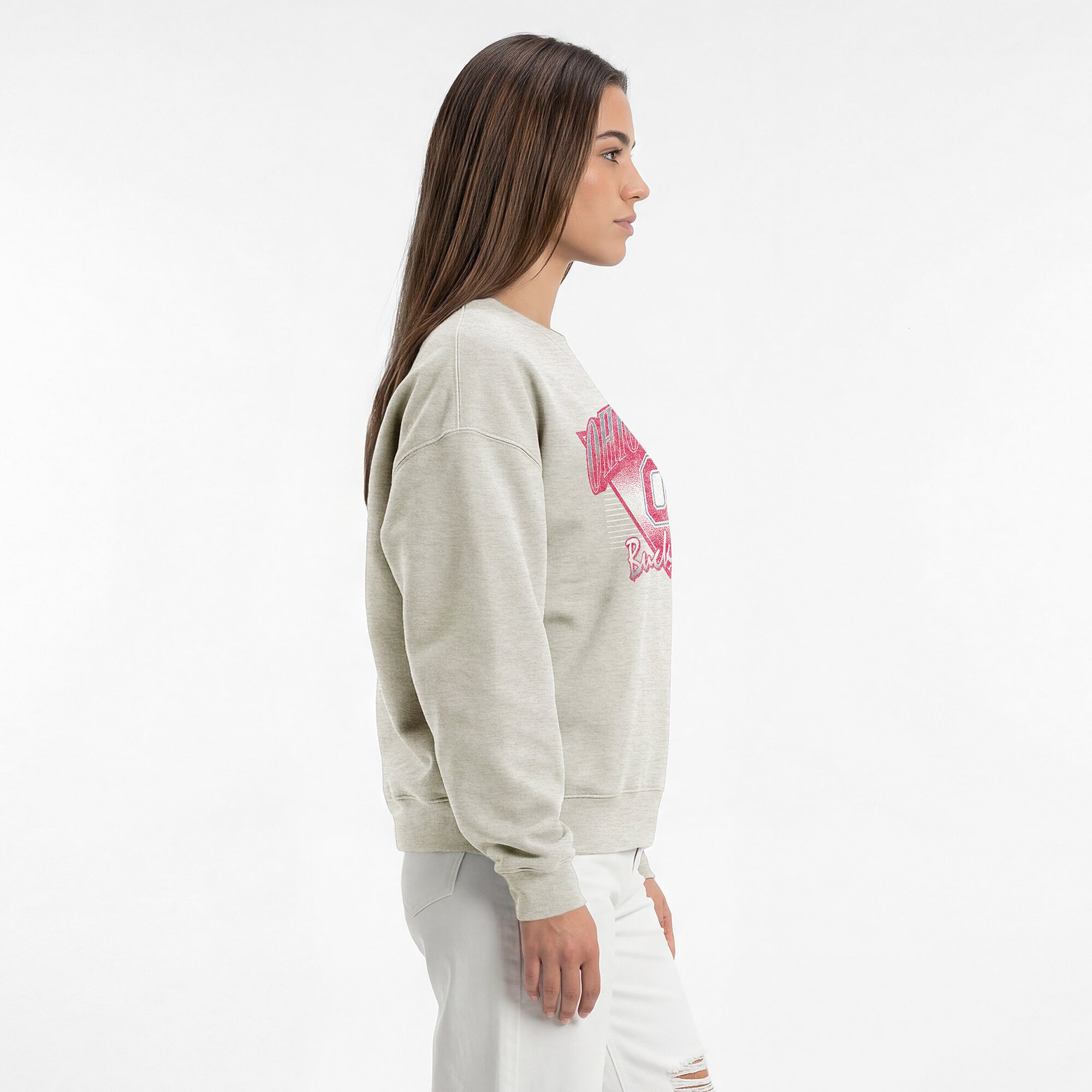Women's Champion Oatmeal Ohio State Buckeyes All-Star Weave Sweatshirt