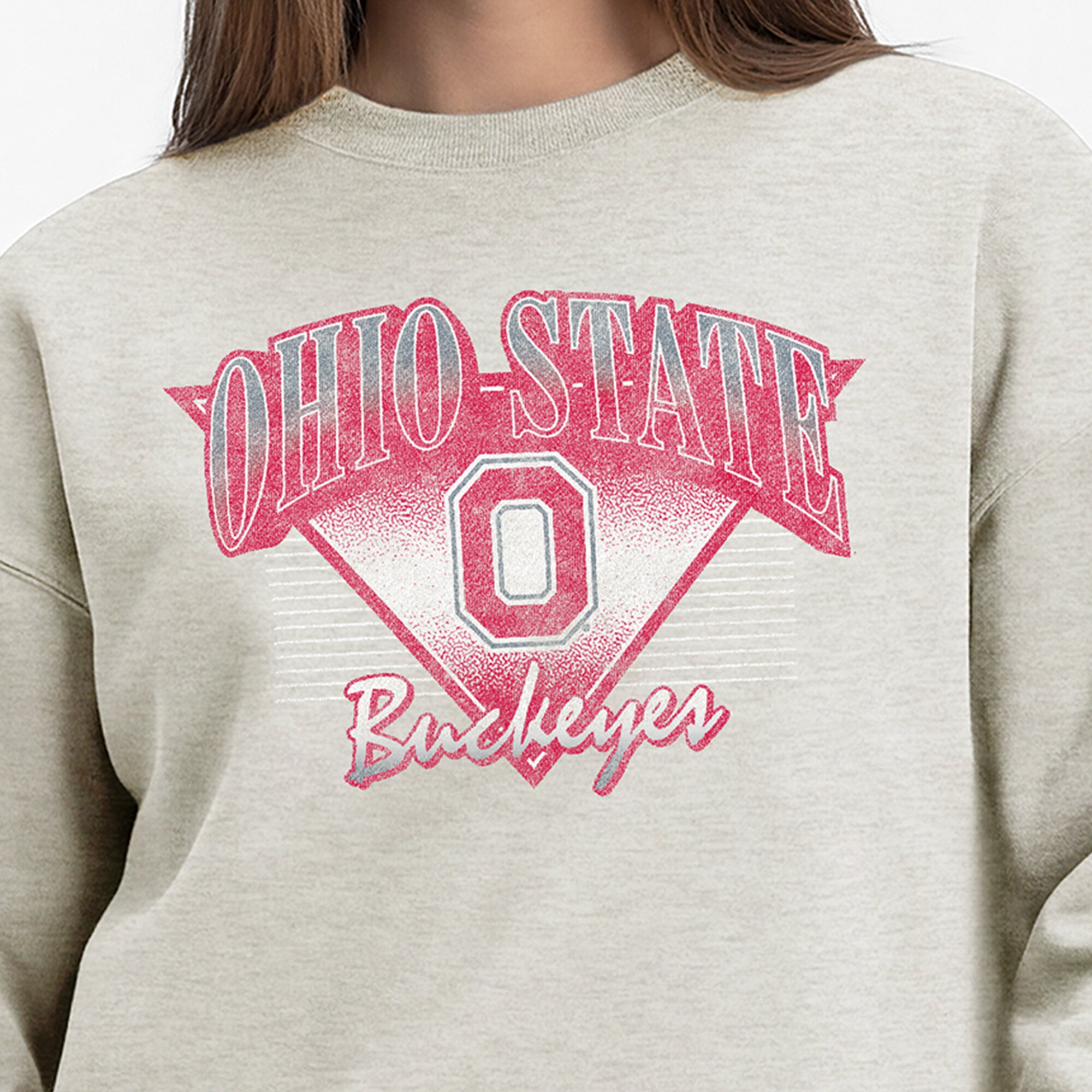 Women's Champion Oatmeal Ohio State Buckeyes All-Star Weave Sweatshirt