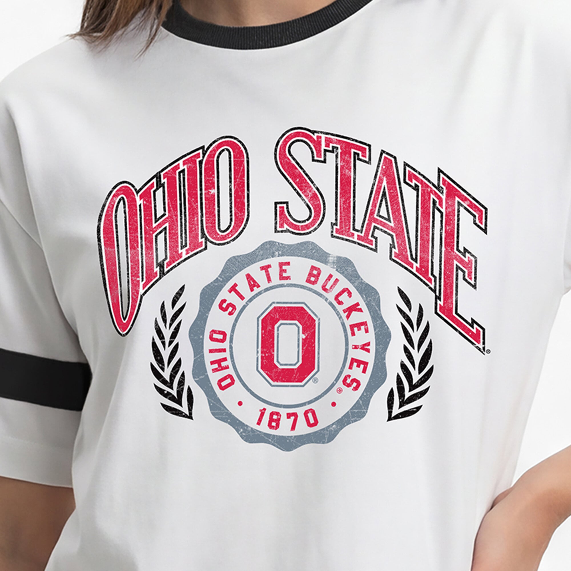 Women's Champion White Ohio State Buckeyes Retro Oversized T-Shirt