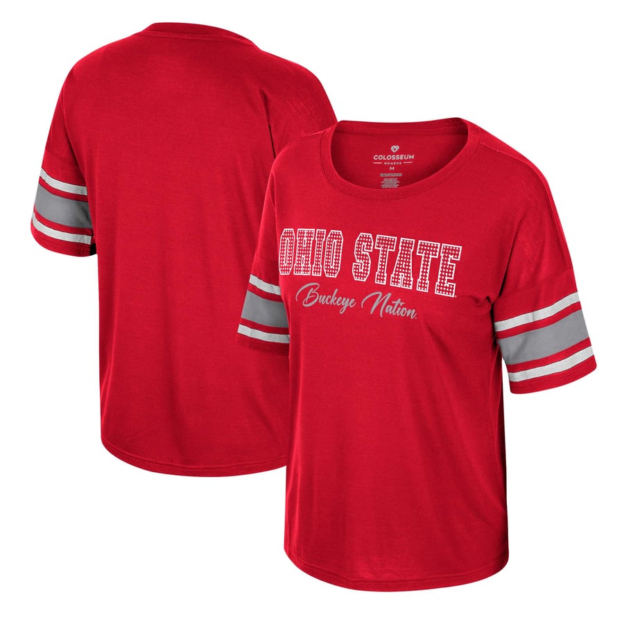 Ohio State Rhinestone Transfer Women's Colosseum Scarlet Ohio State Buckeyes I'm Gliding Here ...