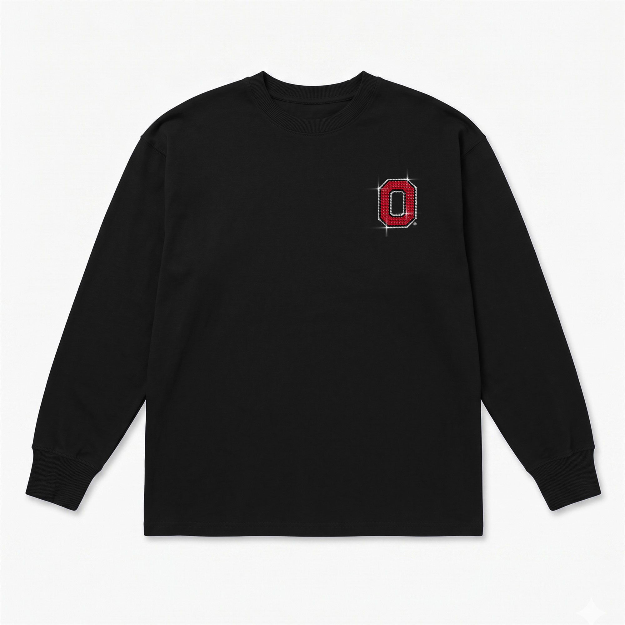 T-shirt à manches longues noir strass « Light It Up » des Ohio State Buckeyes de la collection Gameday Couture pour femmes