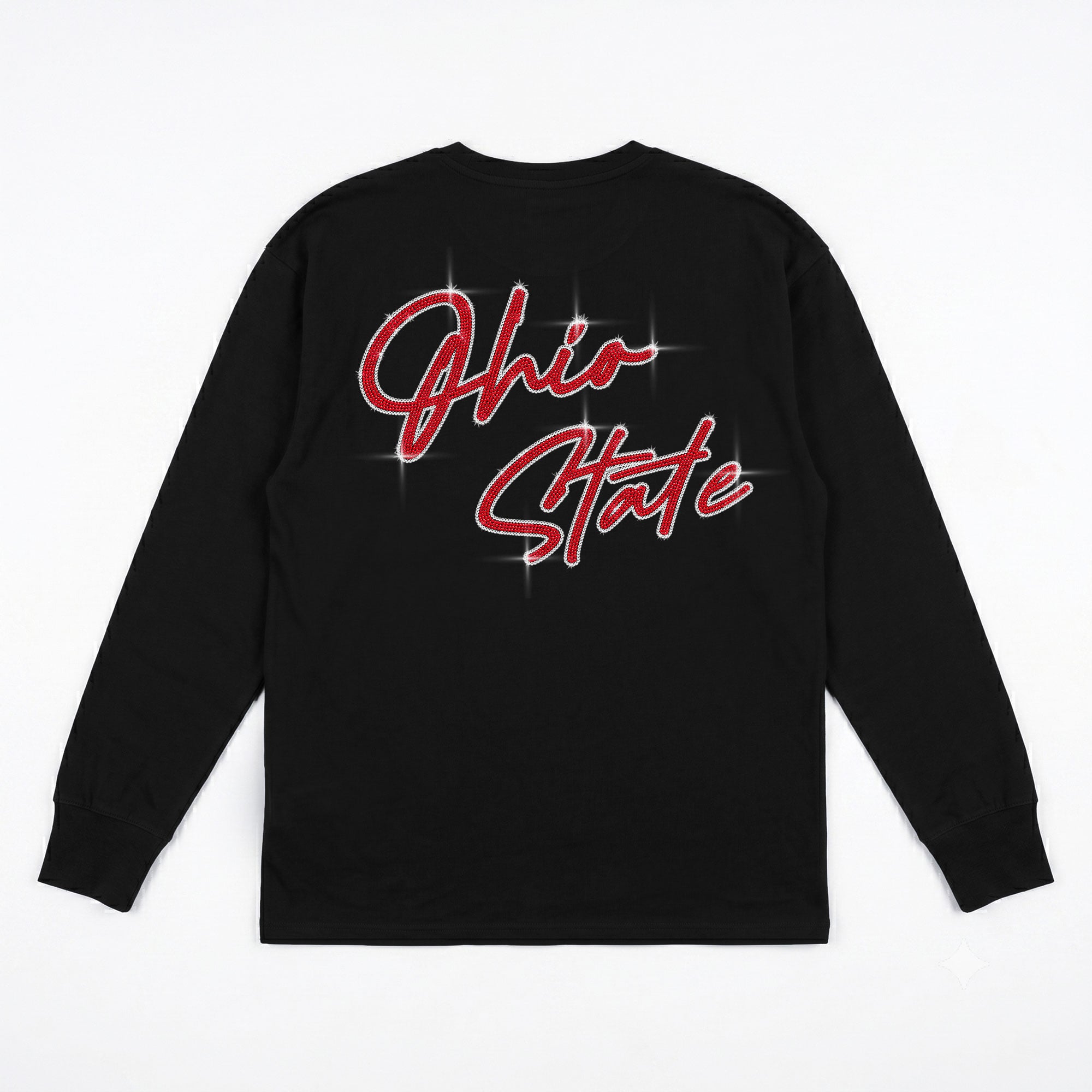 T-shirt à manches longues noir strass « Light It Up » des Ohio State Buckeyes de la collection Gameday Couture pour femmes