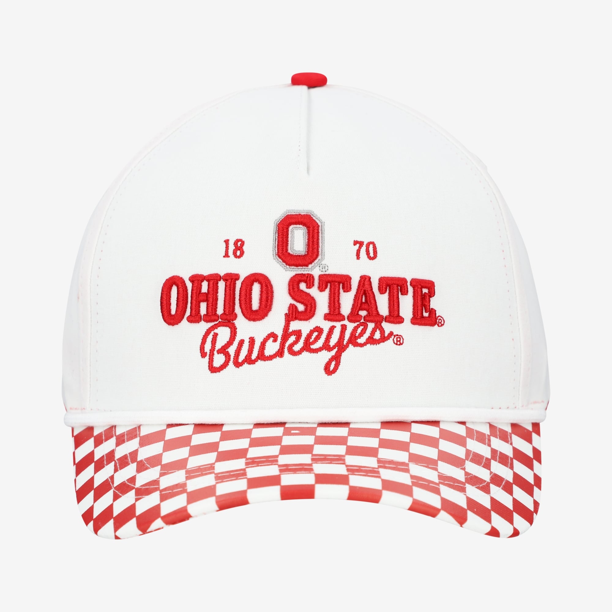 Casquette ajustable à 5 panneaux en corde blanche Ohio State Buckeyes Albon Check pour femmes