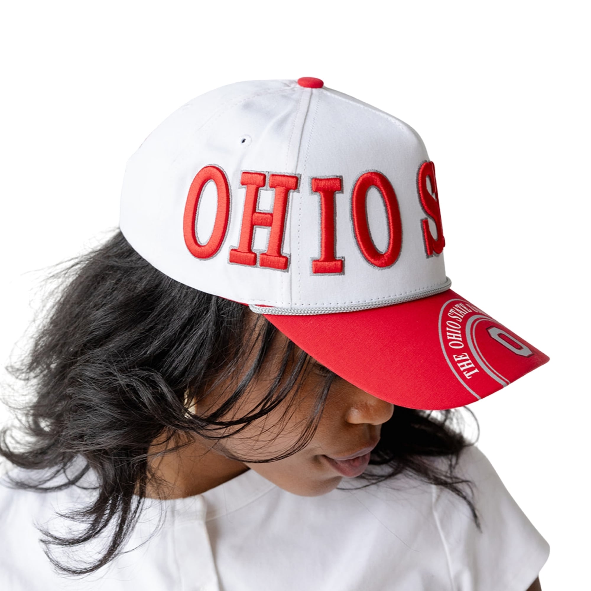 Women's Gameday Social White/Scarlet Ohio State Buckeyes Five-Panel Rope Away Adjustable Hat