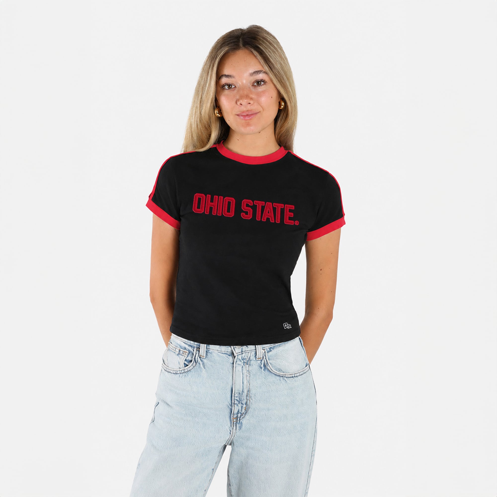 T-shirt bébé court pour gardien de but des Ohio State Buckeyes noirs Women's Hype and Vice