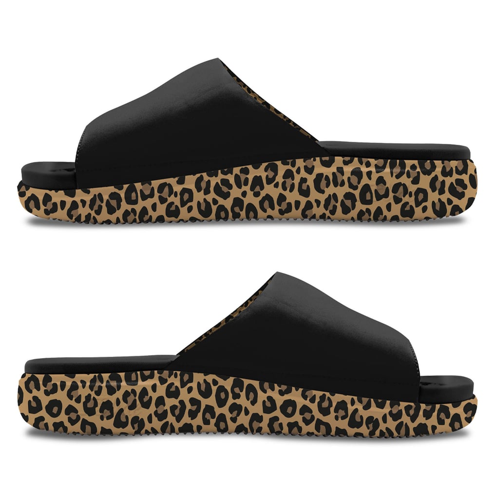 Ohio State Buckeyes ISlide Women's Cheetah Dip Motive Slide Sandals - Black