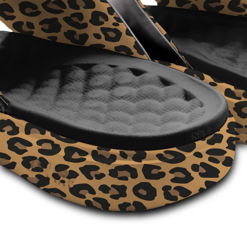 Ohio State Buckeyes ISlide Women's Cheetah Dip Motive Slide Sandals - Black