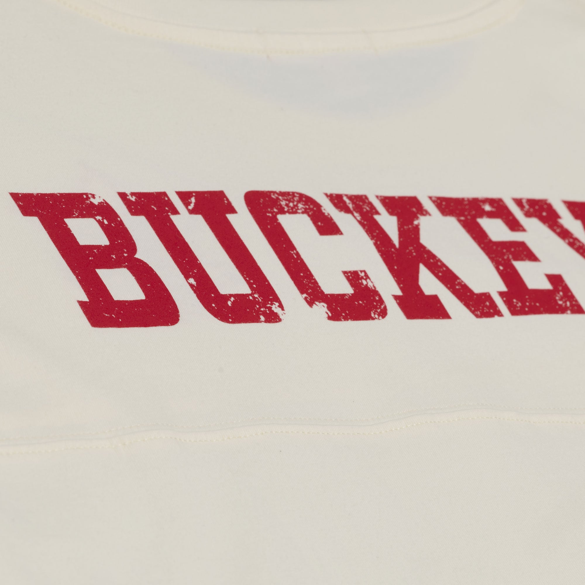 T-shirt oversize à manches 3/4 Mitchell & Ness crème Ohio State Buckeyes Retro Roots pour femmes
