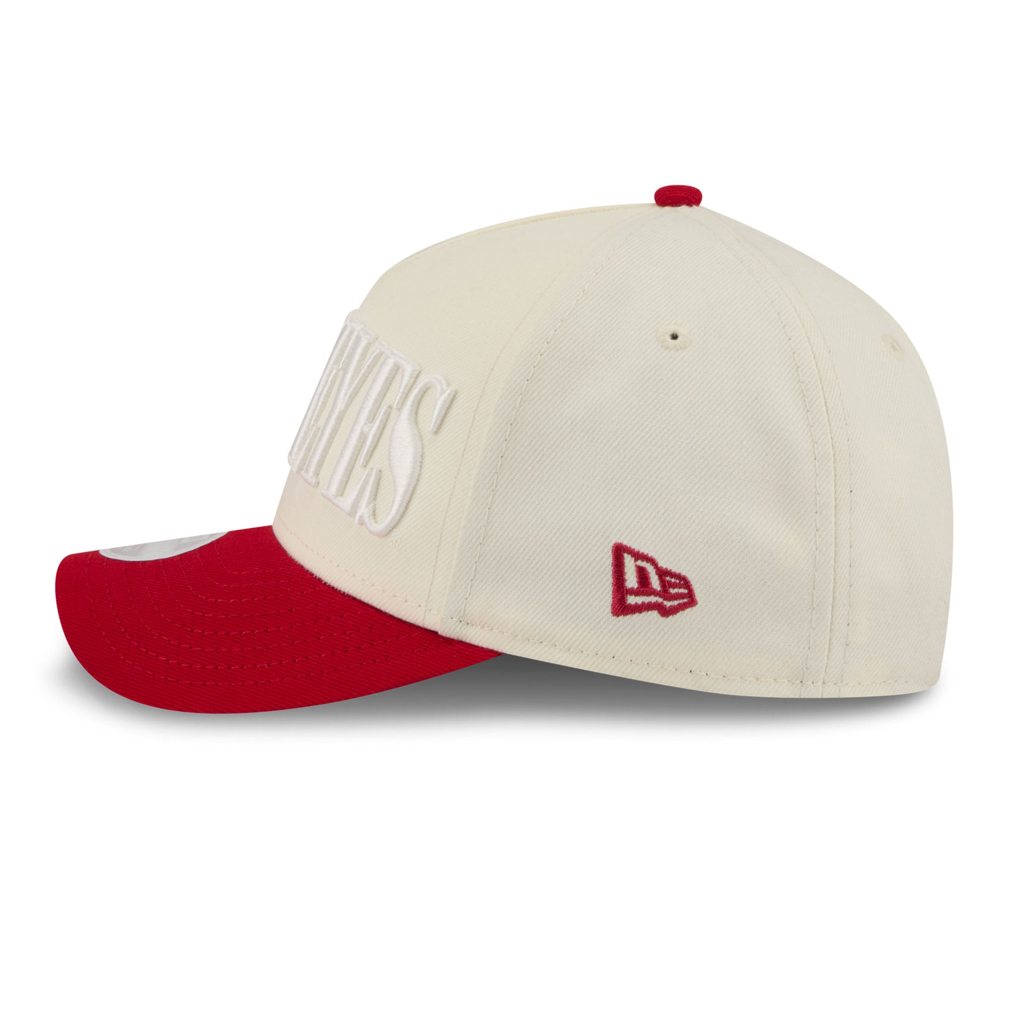 Casquette ajustable New Era 9FORTY A-Frame blanche et écarlate pour femme, aux couleurs des Ohio State Buckeyes.