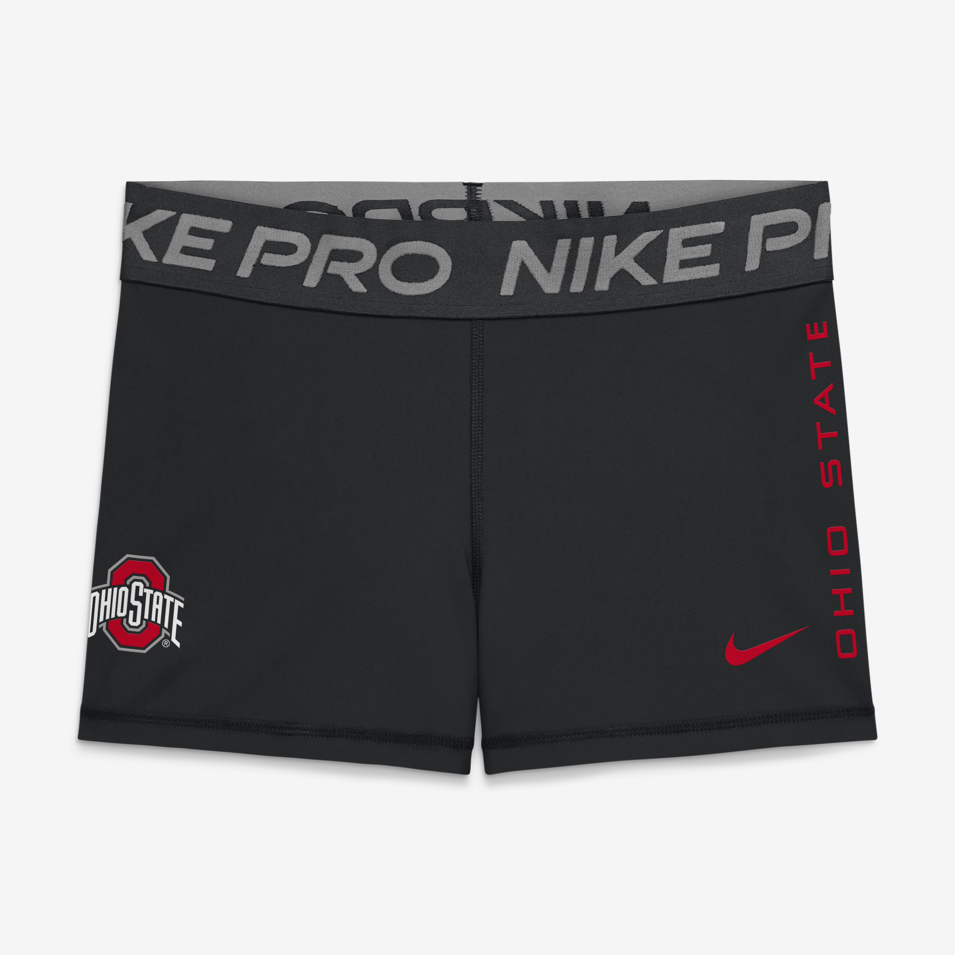 Women's Nike Scarlet Ohio State Buckeyes Pro Dri-FIT Mid-Rise Shorts