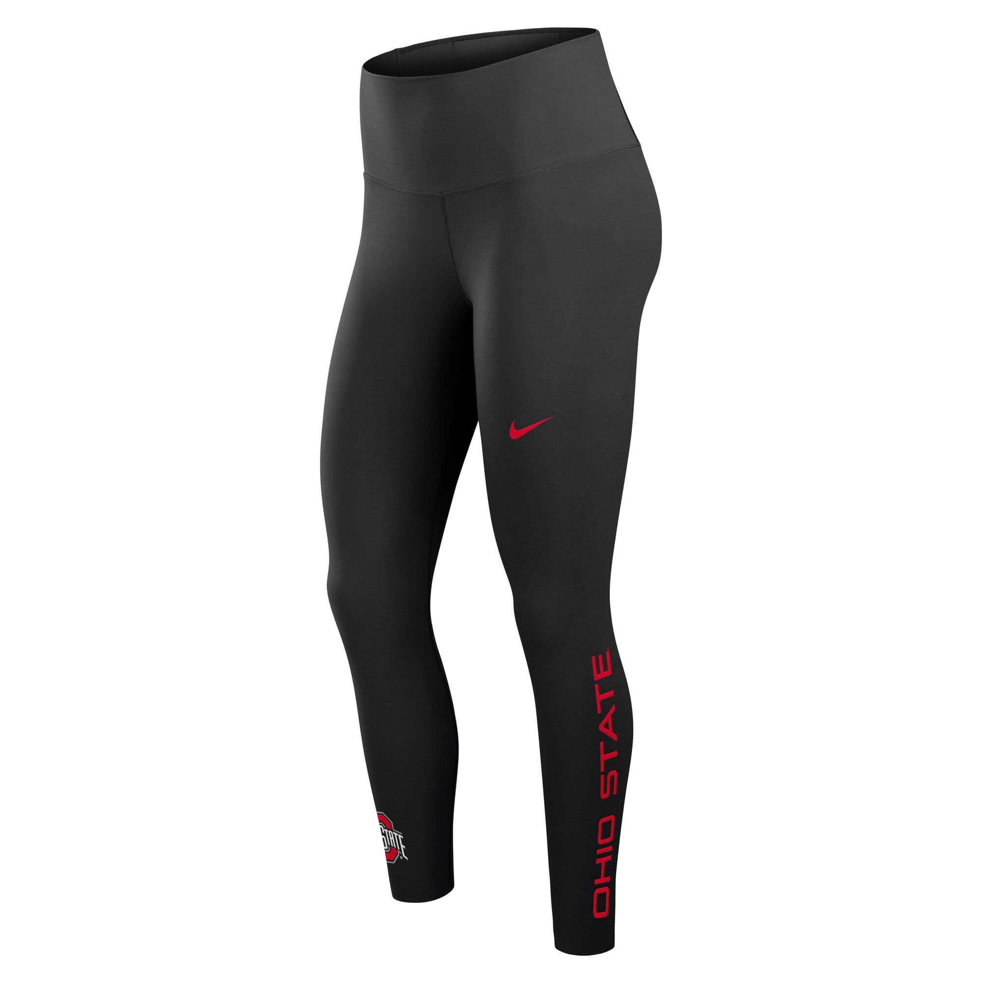 Women's Nike Black Ohio State Buckeyes Zenvy High Rise Dri-FIT 7/8 Leggings
