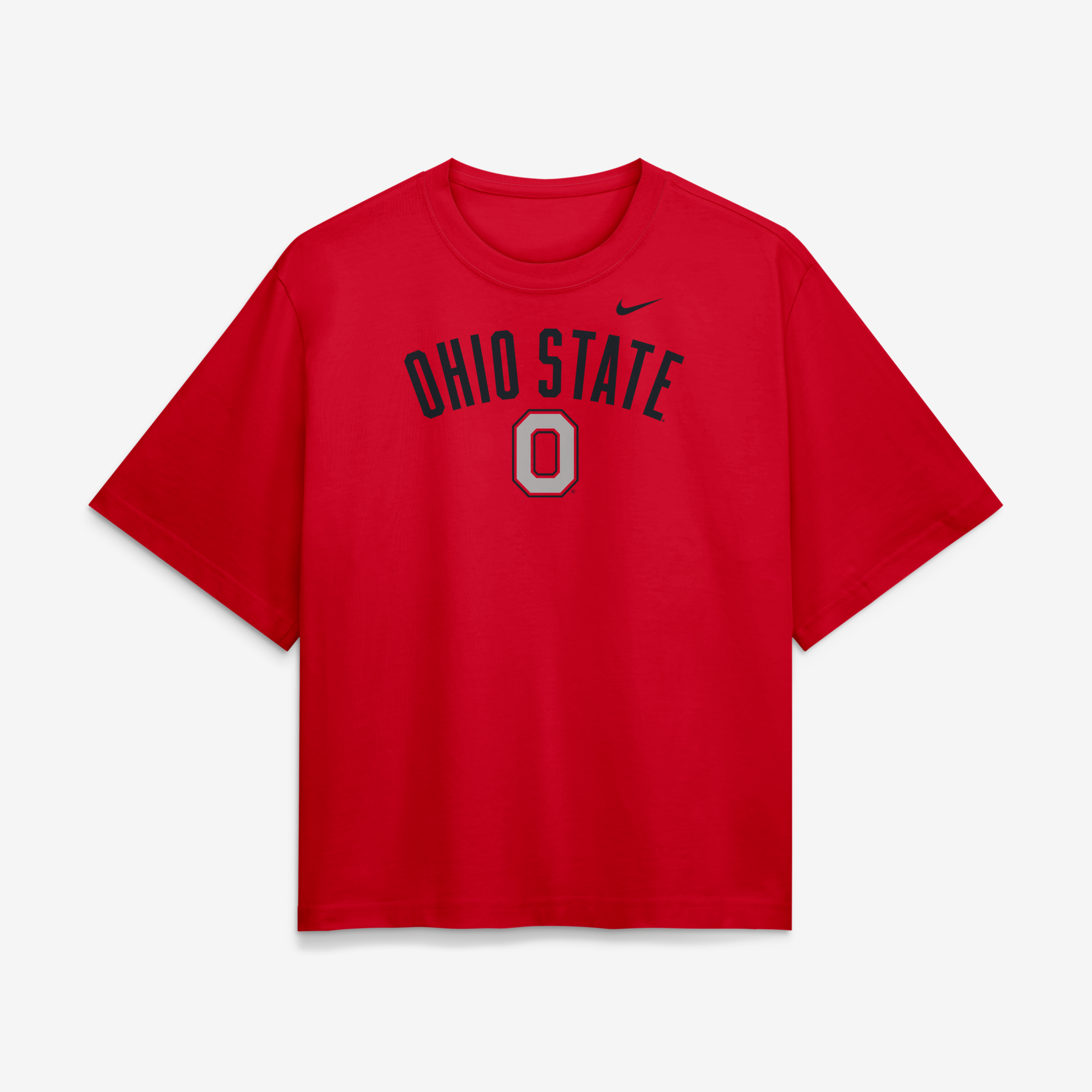 Women's Nike Scarlet Ohio State Buckeyes Arch Logo Boxy T-Shirt