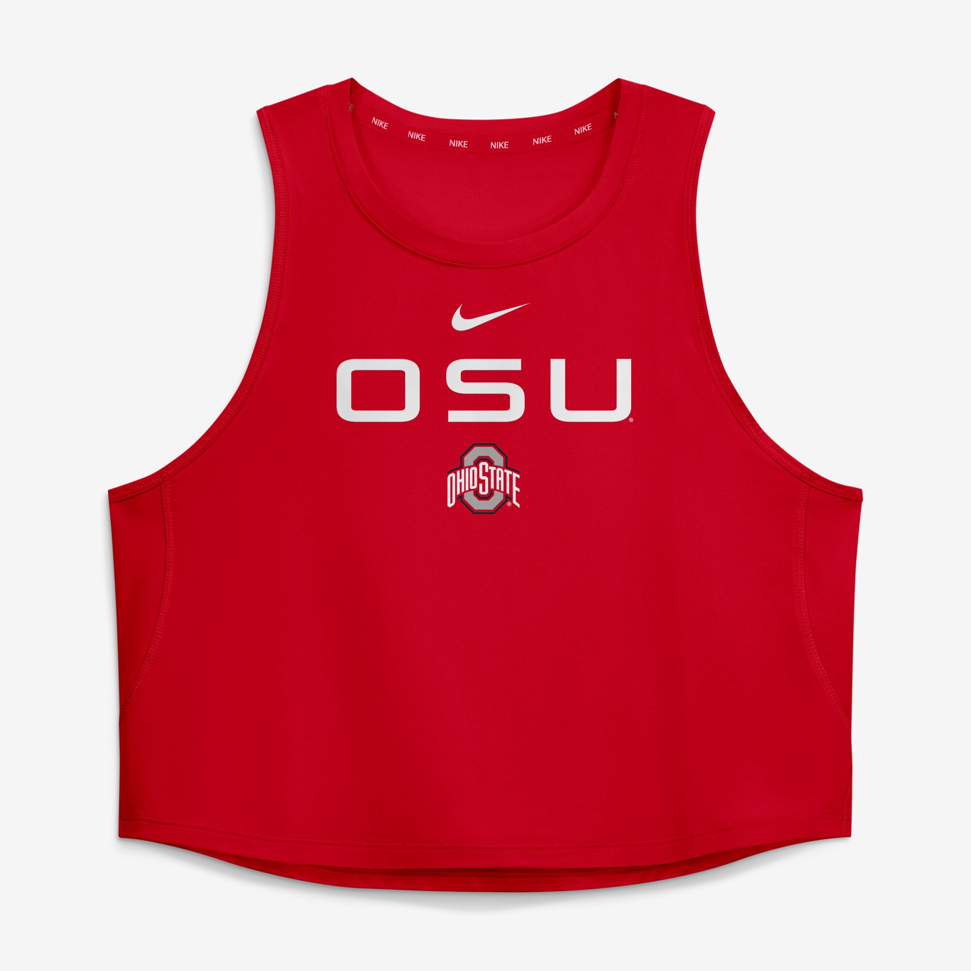 Women's Nike Scarlet Ohio State Buckeyes One Dri-FIT Cropped Tank Top