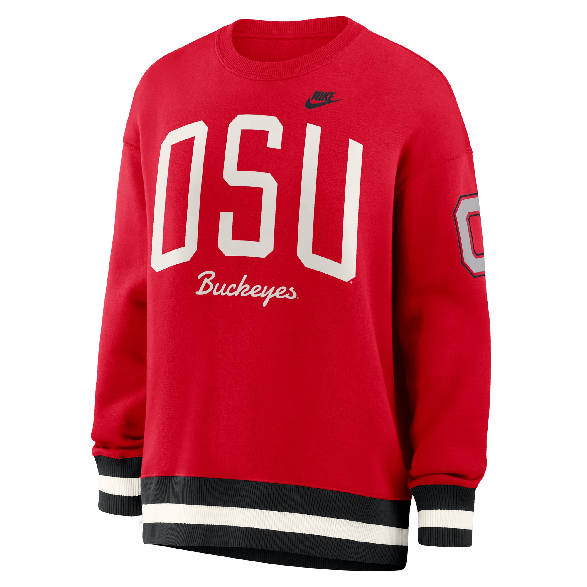 Sweat-shirt surdimensionné Nike Scarlet Ohio State Buckeyes Legacy Arch Phoenix pour femme
