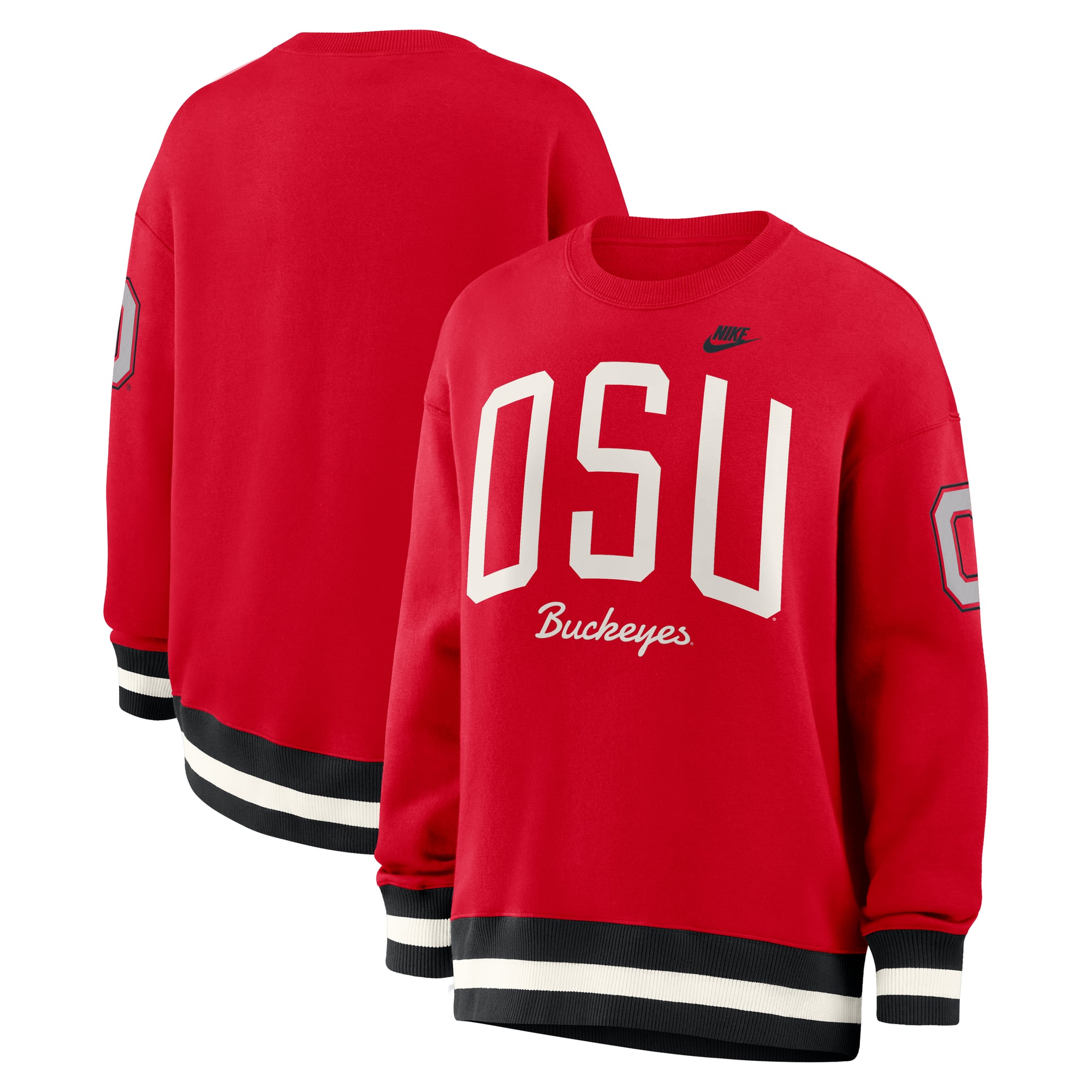 Sweat-shirt surdimensionné Nike Scarlet Ohio State Buckeyes Legacy Arch Phoenix pour femme