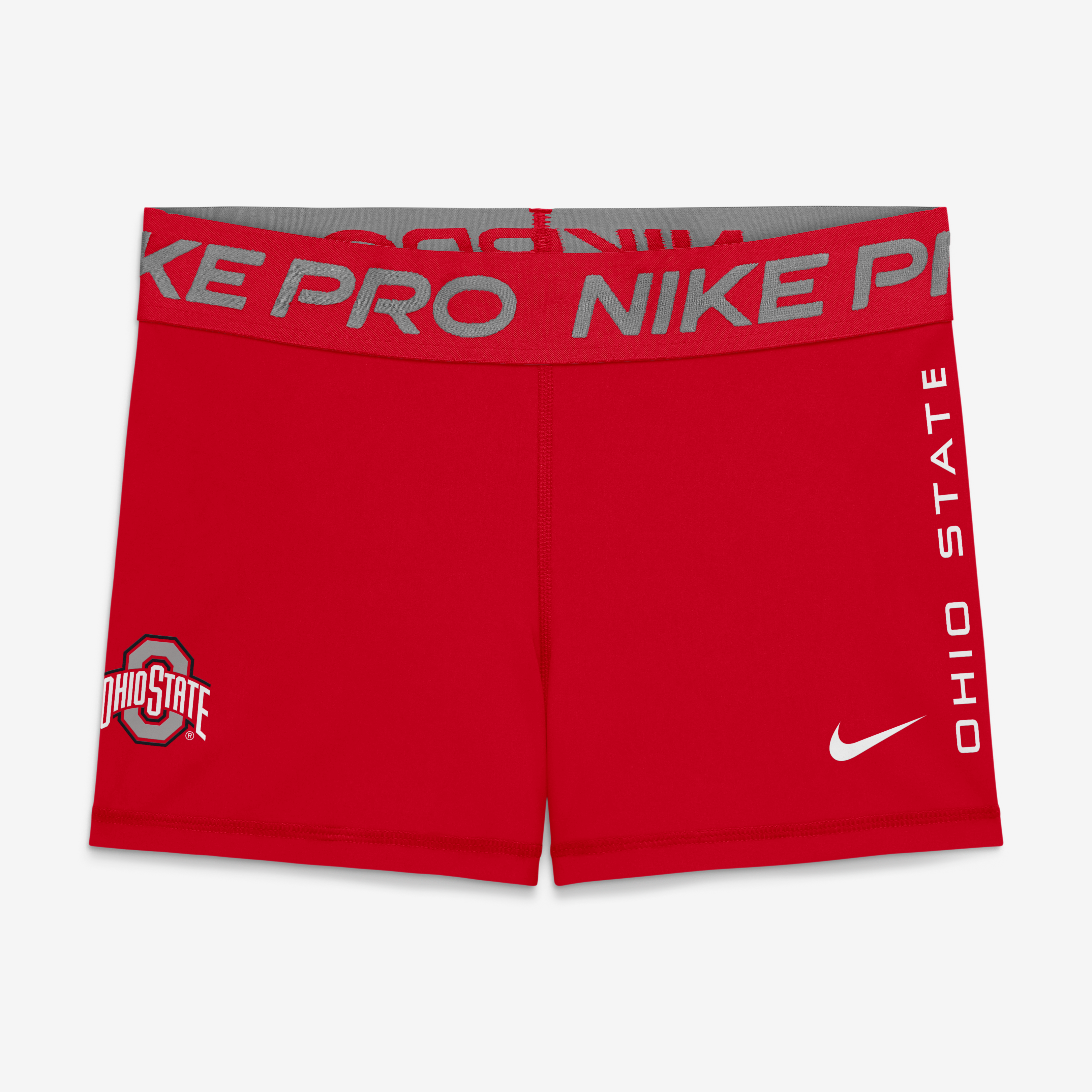 Women's Nike Scarlet Ohio State Buckeyes Pro Dri-FIT Mid-Rise Shorts