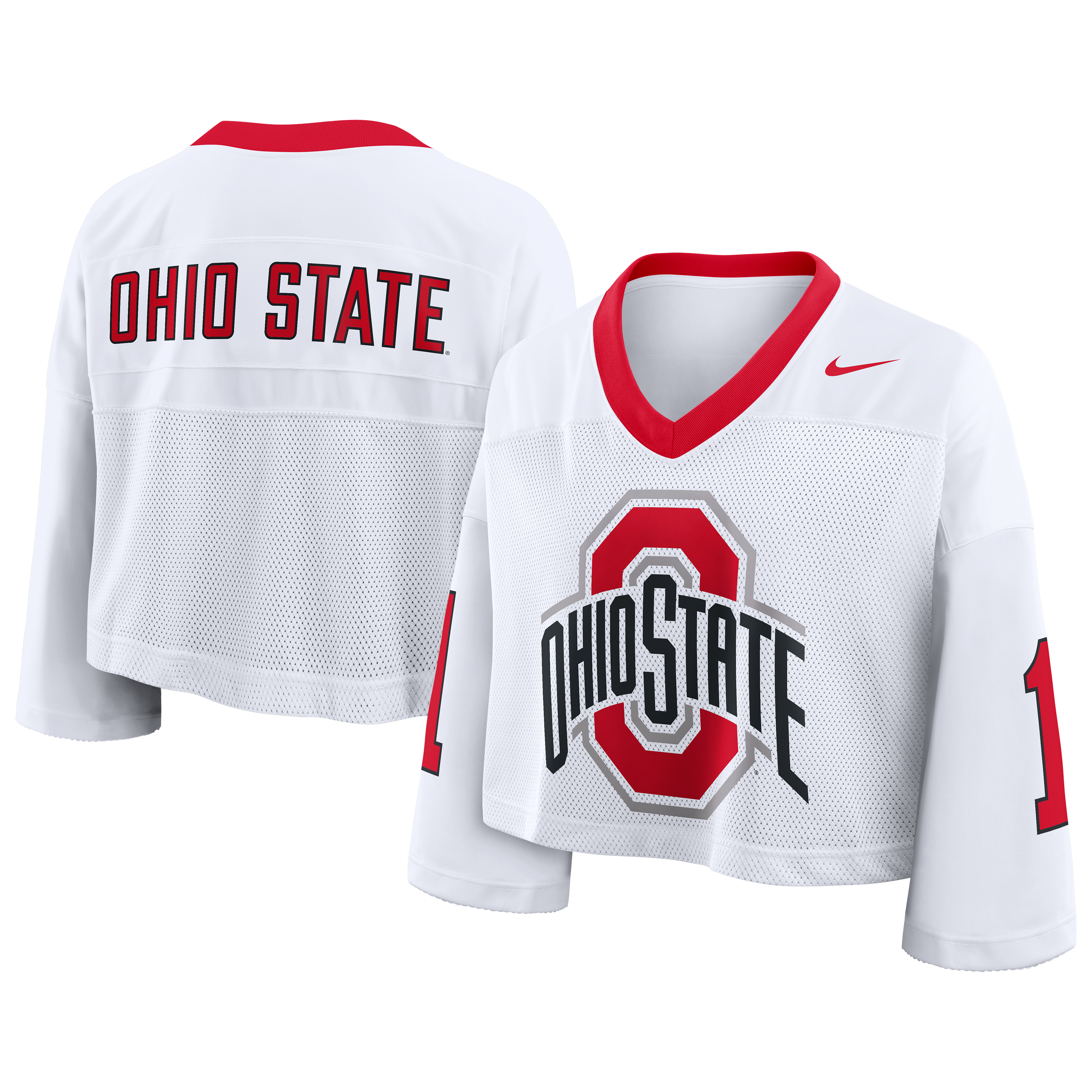 Maillot court oversize Nike blanc Ohio State Buckeyes pour femme