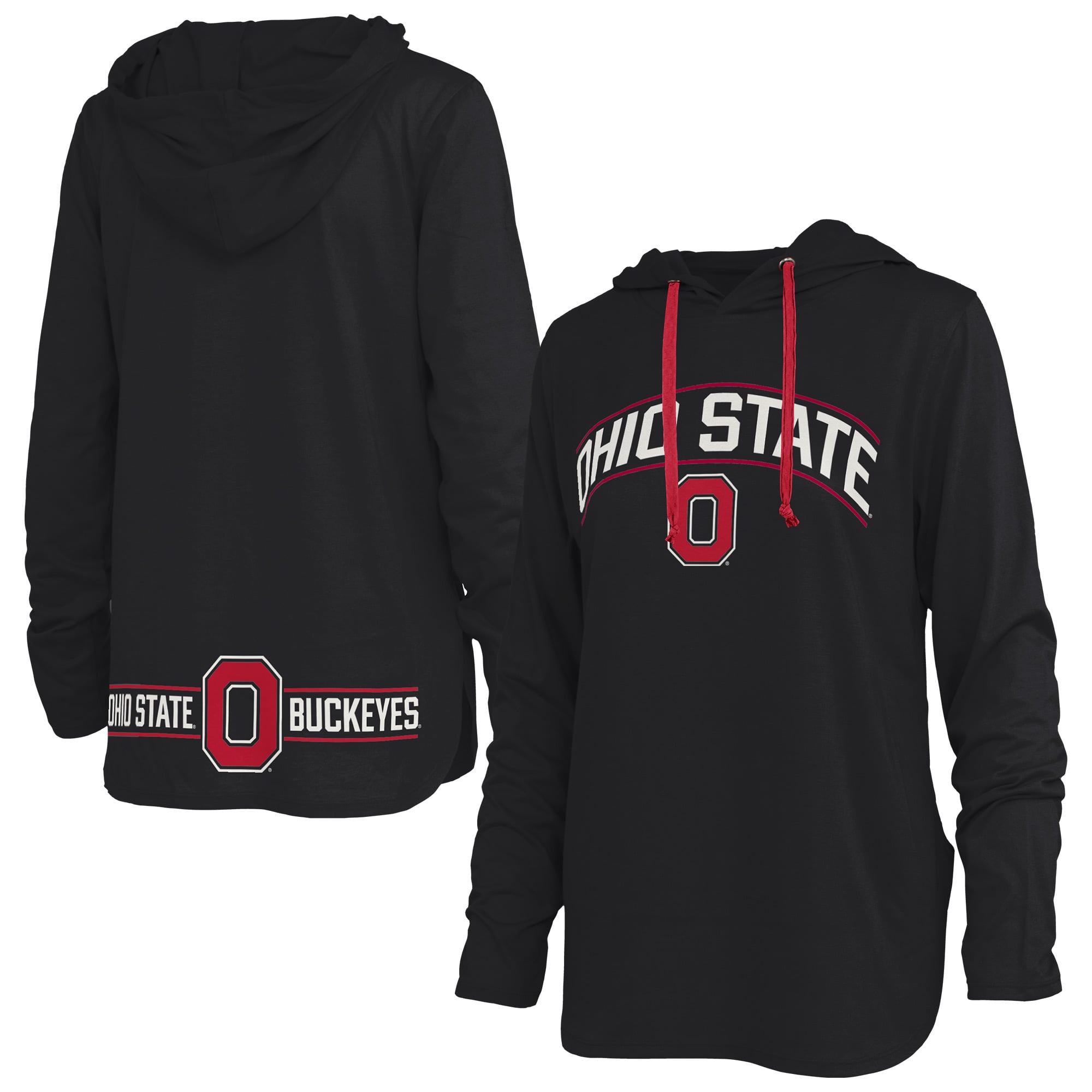 T-shirt à capuche manches longues Allie des Ohio State Buckeyes, noir, de Pressbox, pour femmes