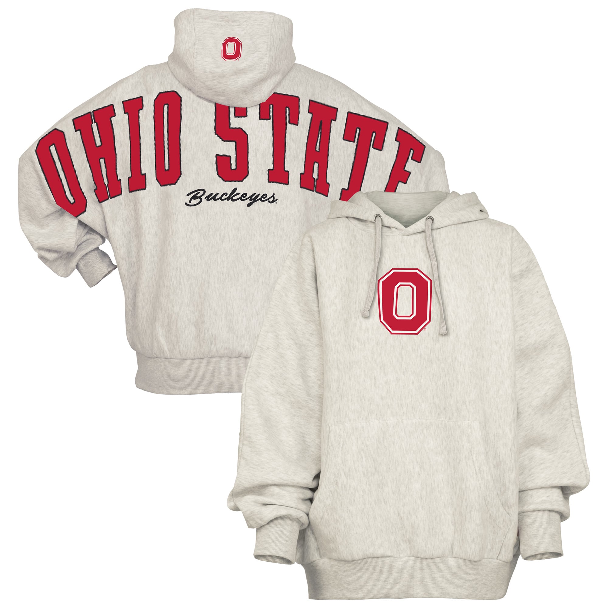 Women's Pressbox Heather Gray Ohio State Buckeyes Belvedere Oversized ...