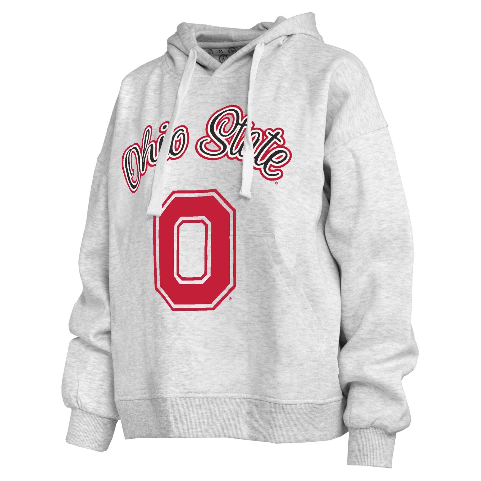 Sweat à capuche Janise gris chiné pour femme, imprimé Pressbox, Ohio State Buckeyes