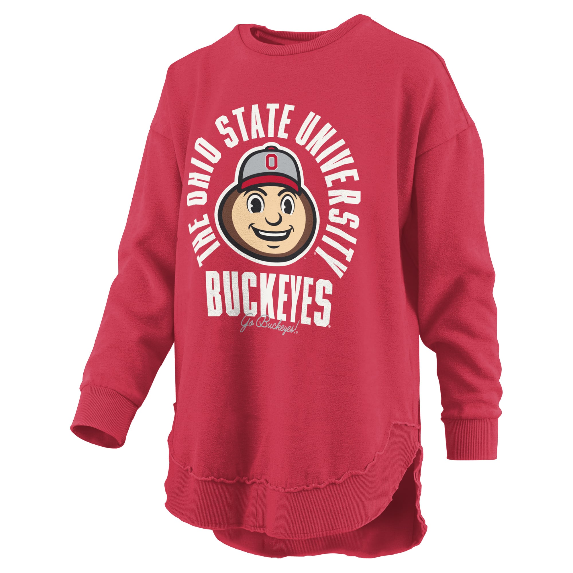 Sweat-shirt à col rond Pressbox Scarlet Ohio State Buckeyes Blitz pour femmes