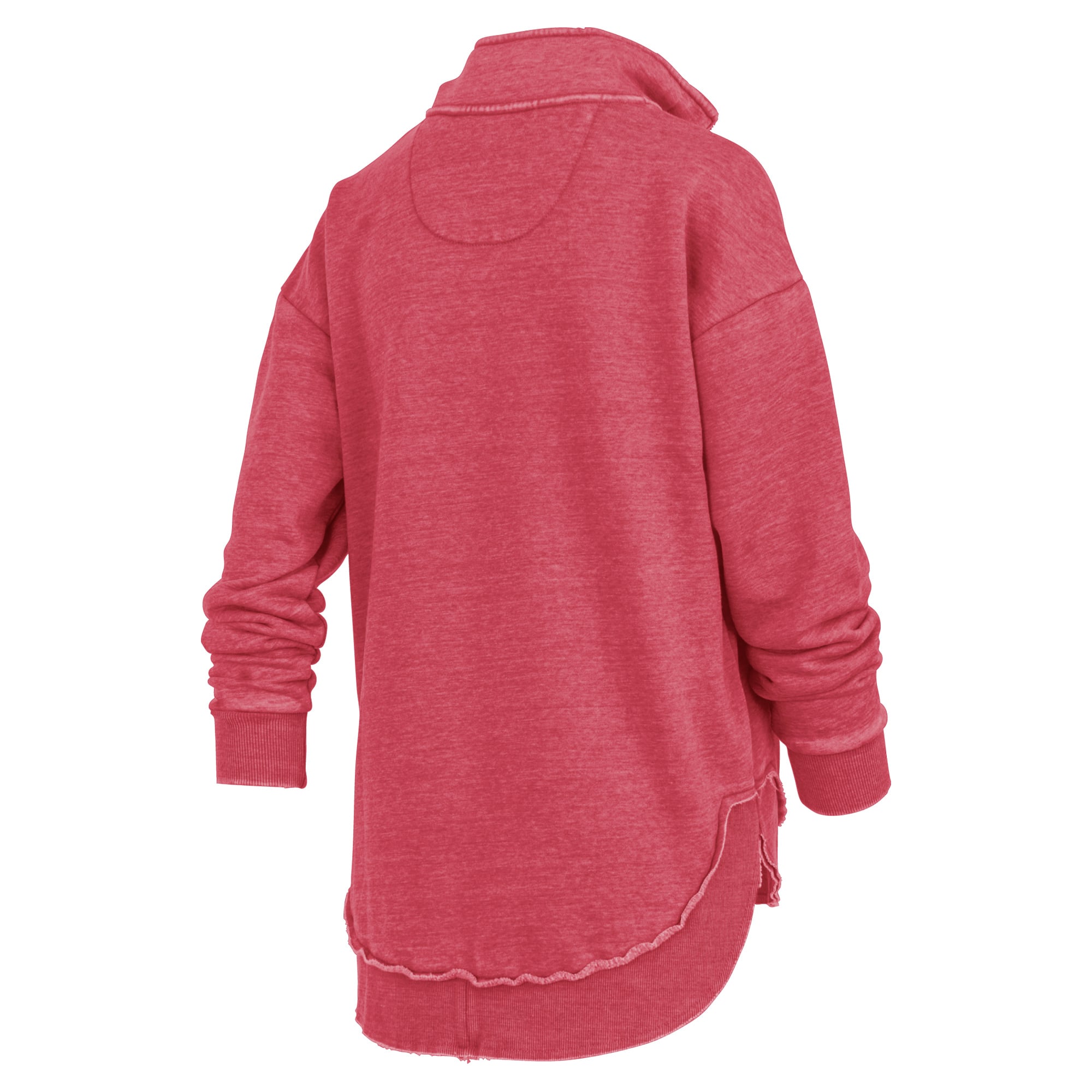 Sweat-shirt zippé quart de tour pour femme Pressbox Scarlet Ohio State Buckeyes Northfork Sojourn Poncho