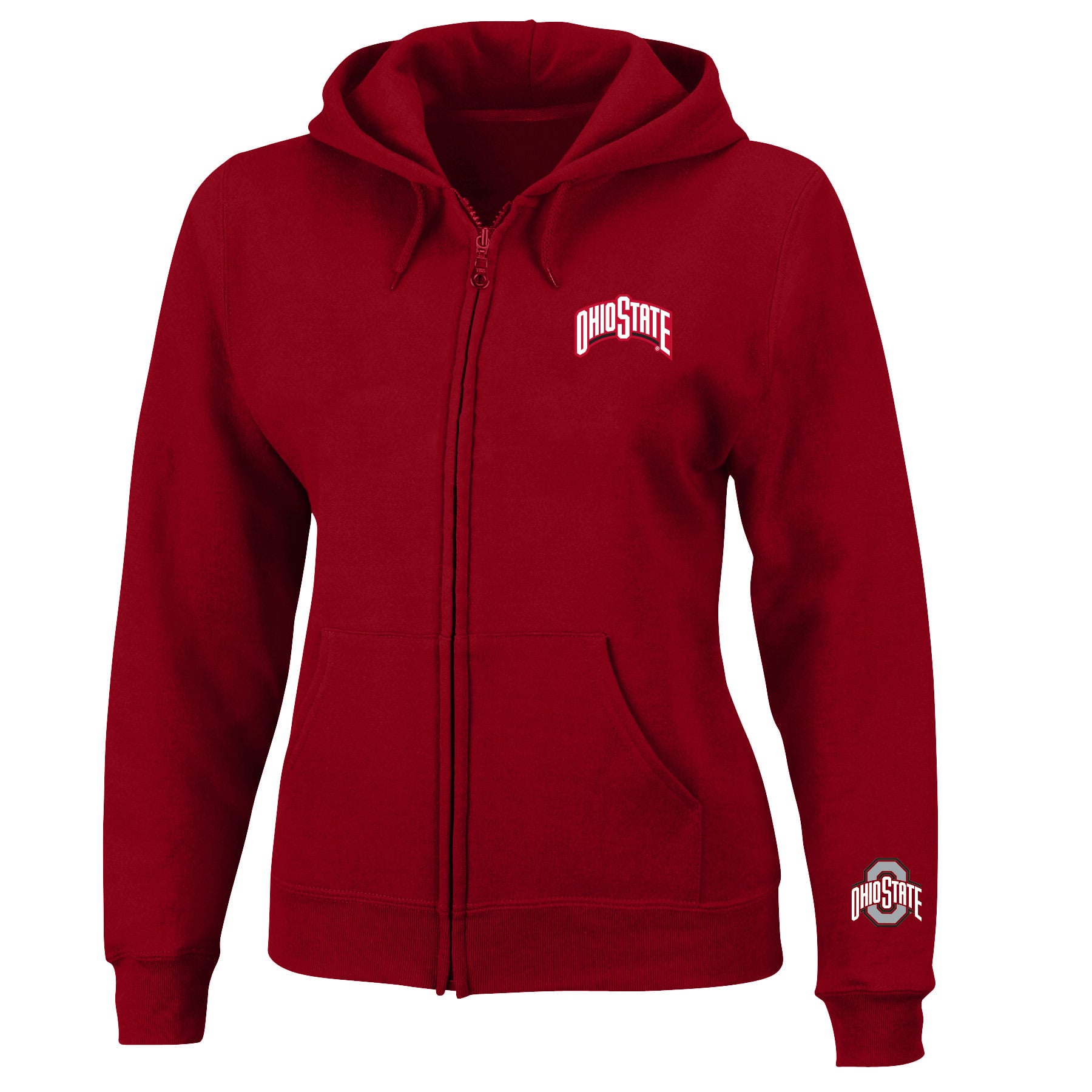 Women's Profile Scarlet Ohio State Buckeyes Plus Full-Zip Hooded Jacket
