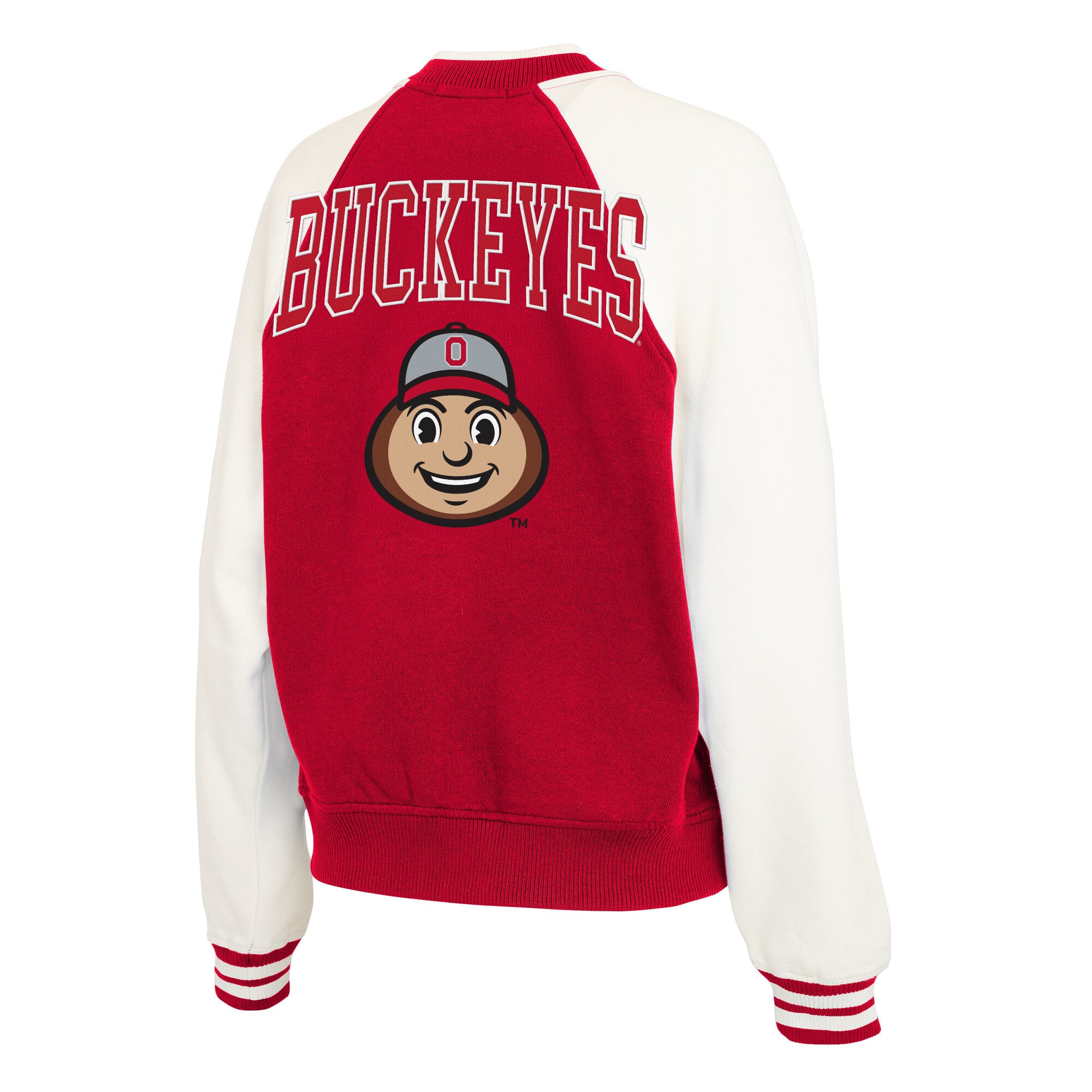 Women's WEAR by Erin Andrews  Scarlet Ohio State Buckeyes Raglan Full-Zip Jacket
