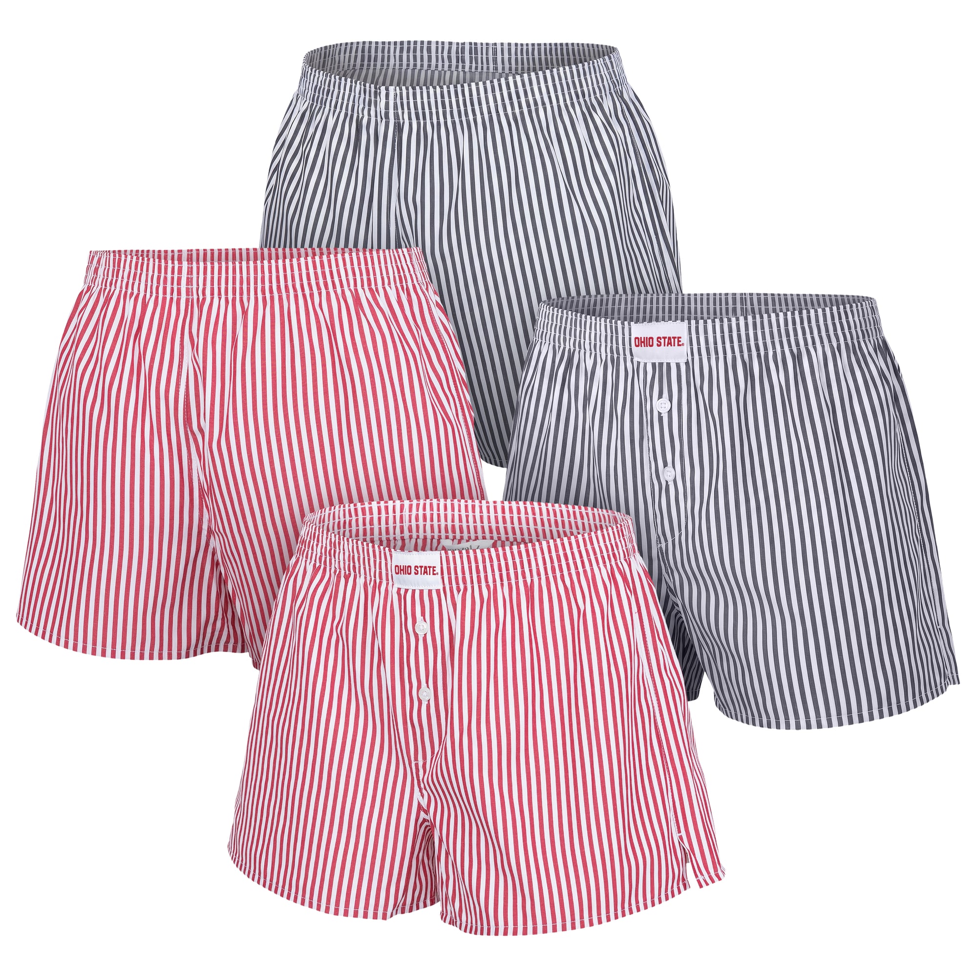 Women's ZooZatz Red/Black Ohio State Buckeyes Two-Pack Boxer Shorts Set