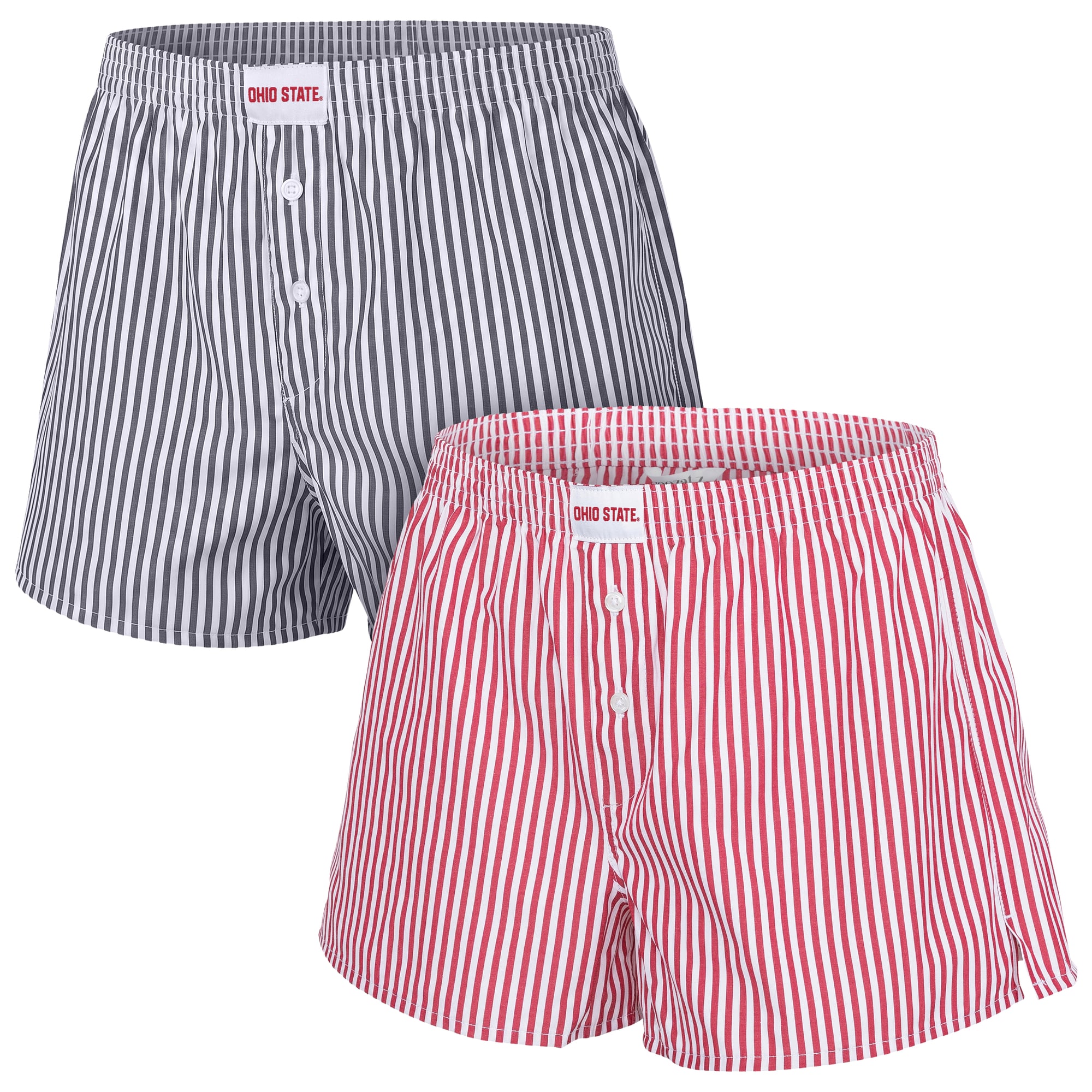 Women's ZooZatz Red/Black Ohio State Buckeyes Two-Pack Boxer Shorts Set