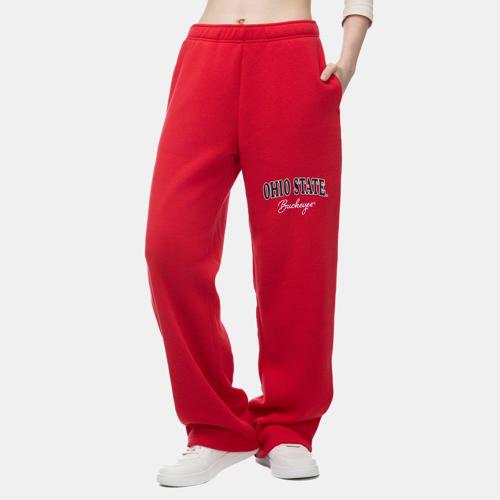 Women's ZooZatz  Scarlet Ohio State Buckeyes Wordmark Fleece Sweatpants