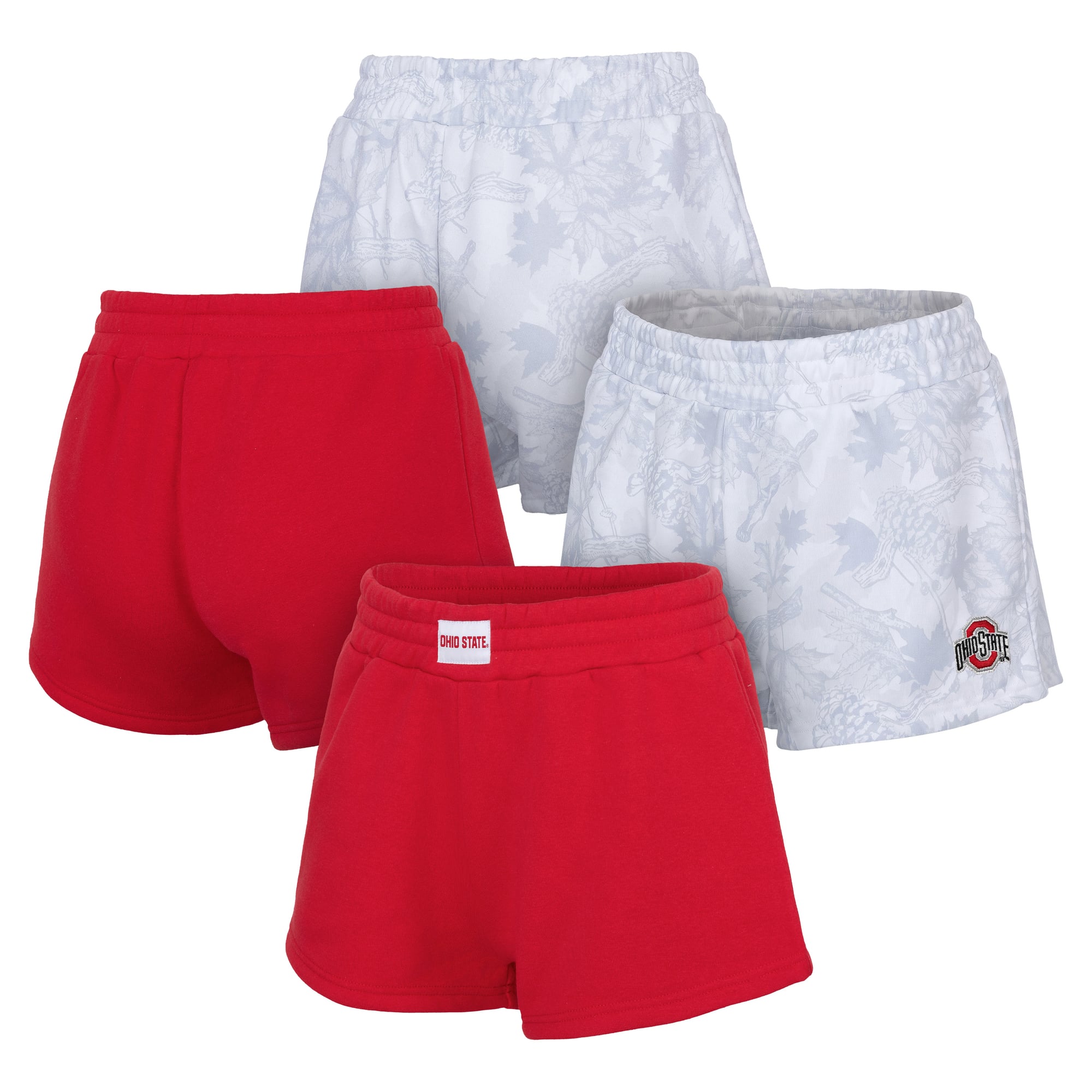 Women's ZooZatz  Scarlet/Gray Ohio State Buckeyes Two-Pack Knockout Shorts Set