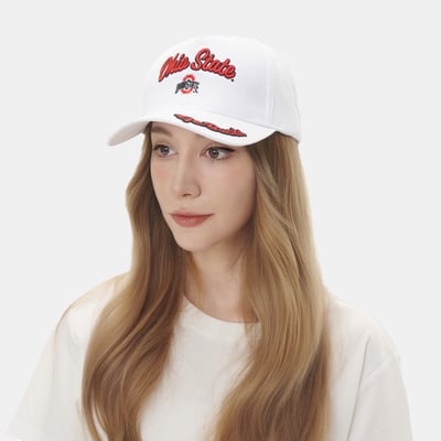Ohio State Buckeyes ZooZatz Women's Sweet Spirit A-Frame Adjustable Hat - White
