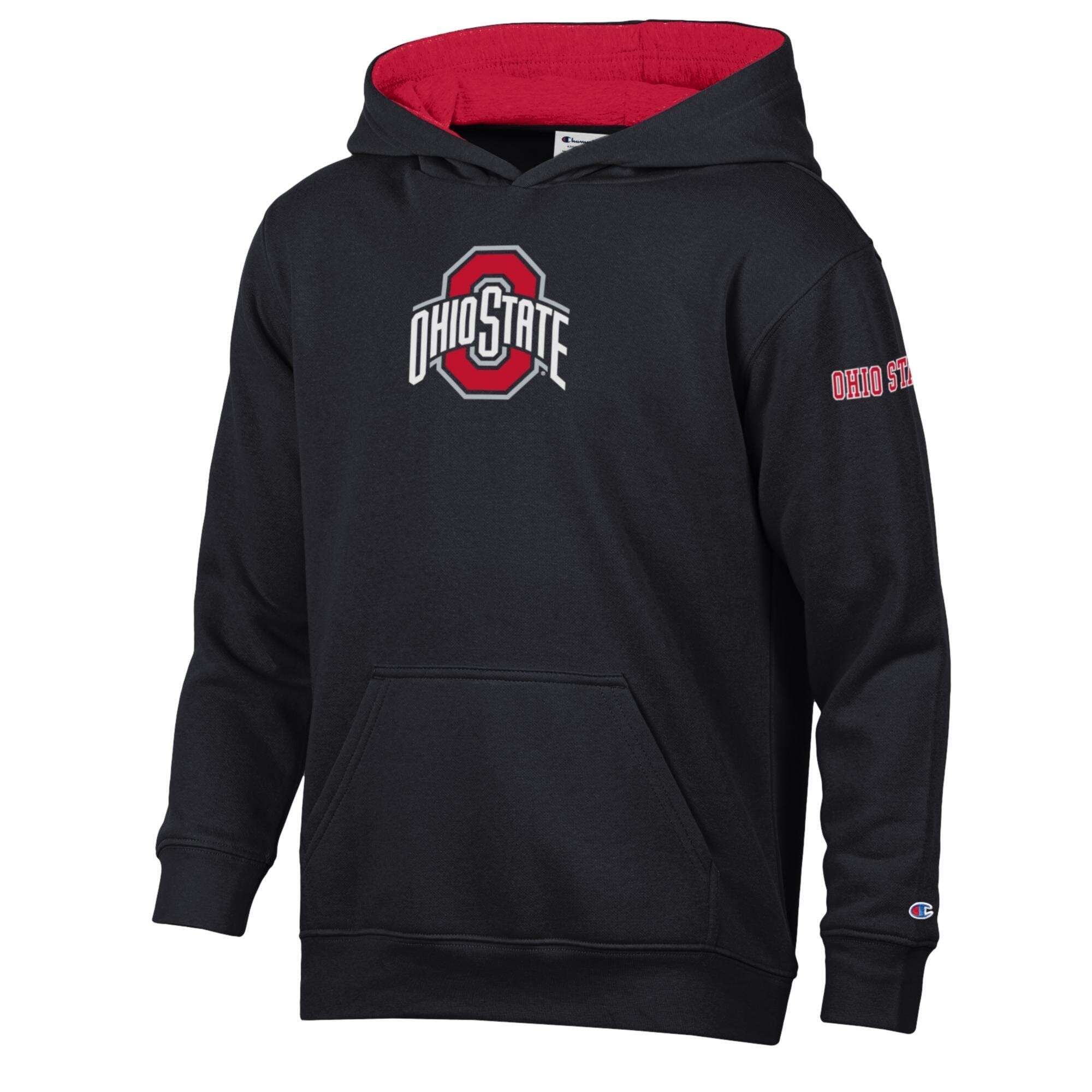 Sweat à capuche en polaire gris chiné Youth Champion Ohio State Buckeyes