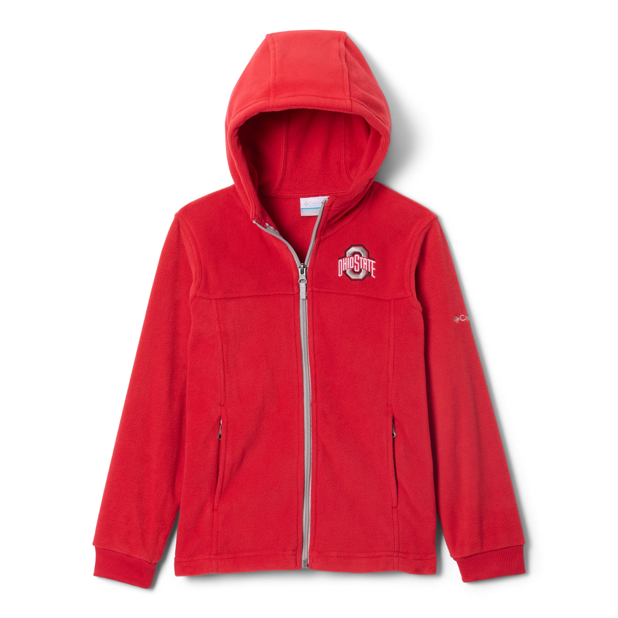 Sweat à capuche zippé en polaire Columbia Scarlet Ohio State Buckeyes pour jeunes