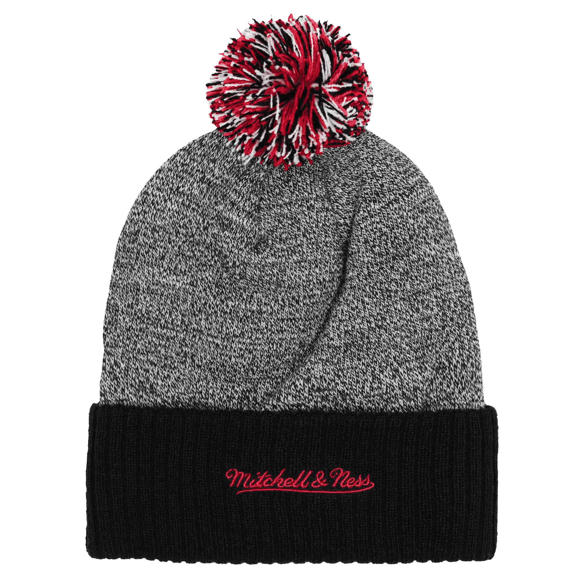 Youth Mitchell & Ness Black Ohio State Buckeyes Mascot Cuffed Knit Hat with Pom