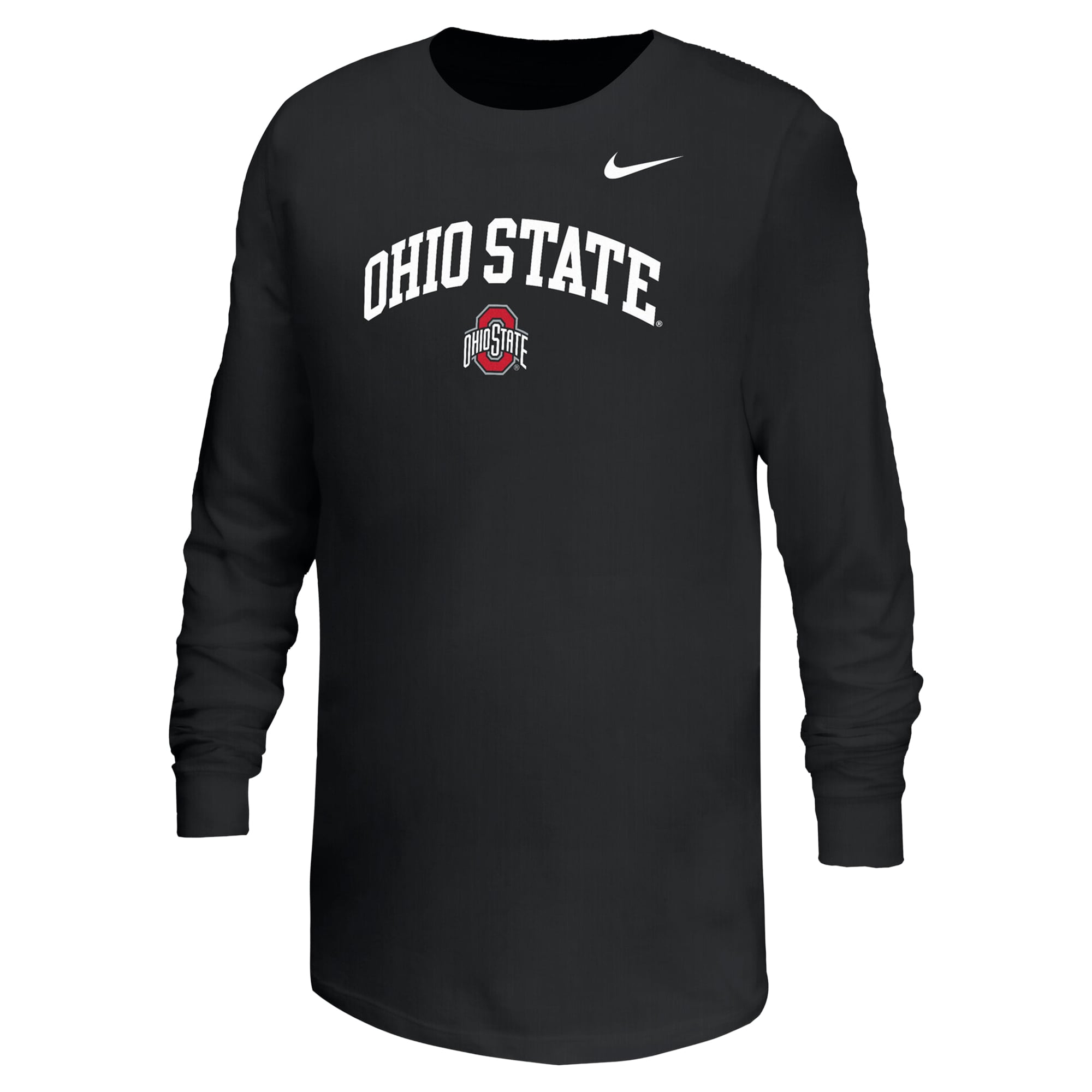 Youth Nike Black Ohio State Buckeyes Arched Core Long Sleeve T-Shirt