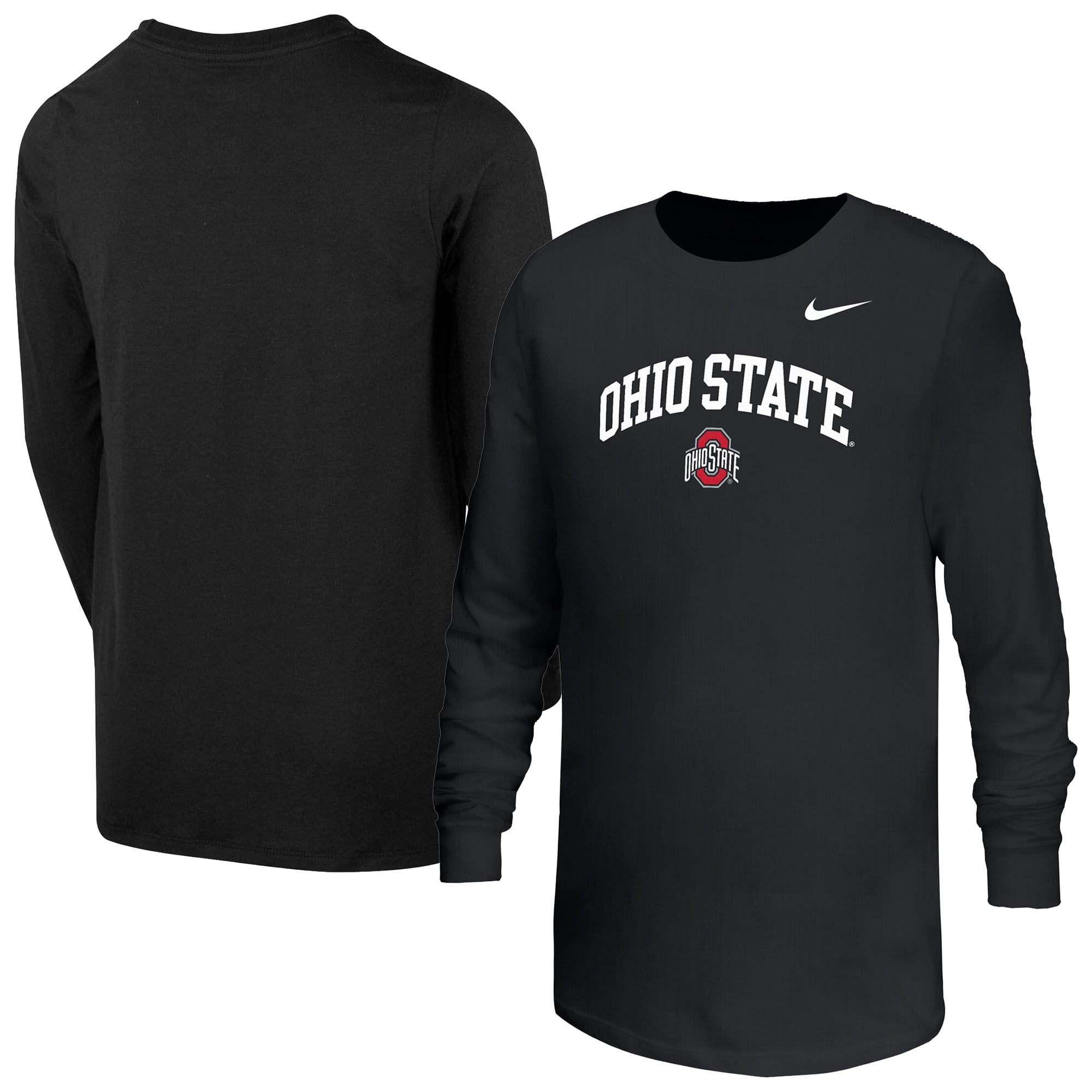 Youth Nike Black Ohio State Buckeyes Arched Core Long Sleeve T-Shirt