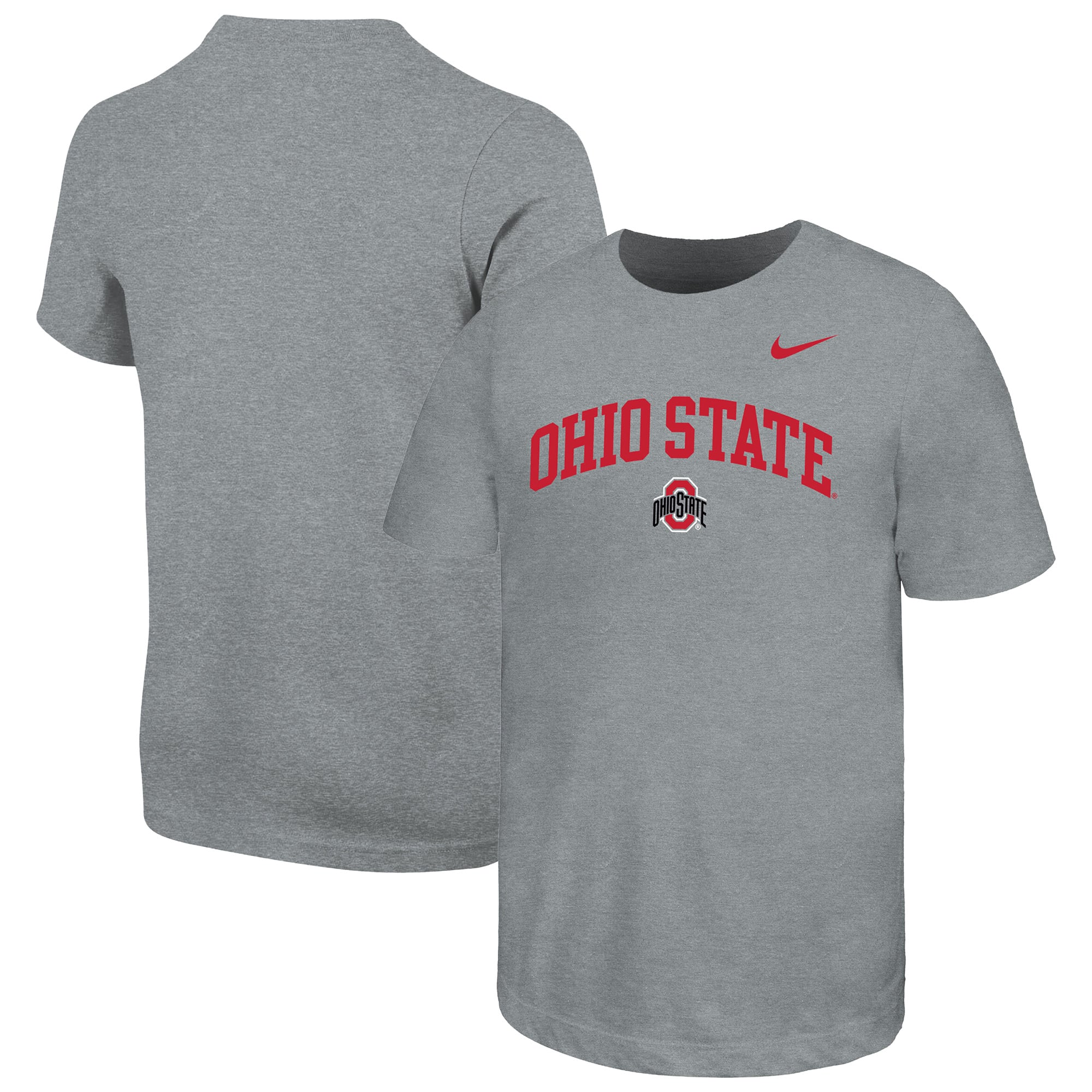 Youth Nike Gray Ohio State Buckeyes Arched Name Drop T-Shirt