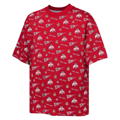 Ohio State Buckeyes Outerstuff Youth Scramble All Over Print T-Shirt - Crimson
