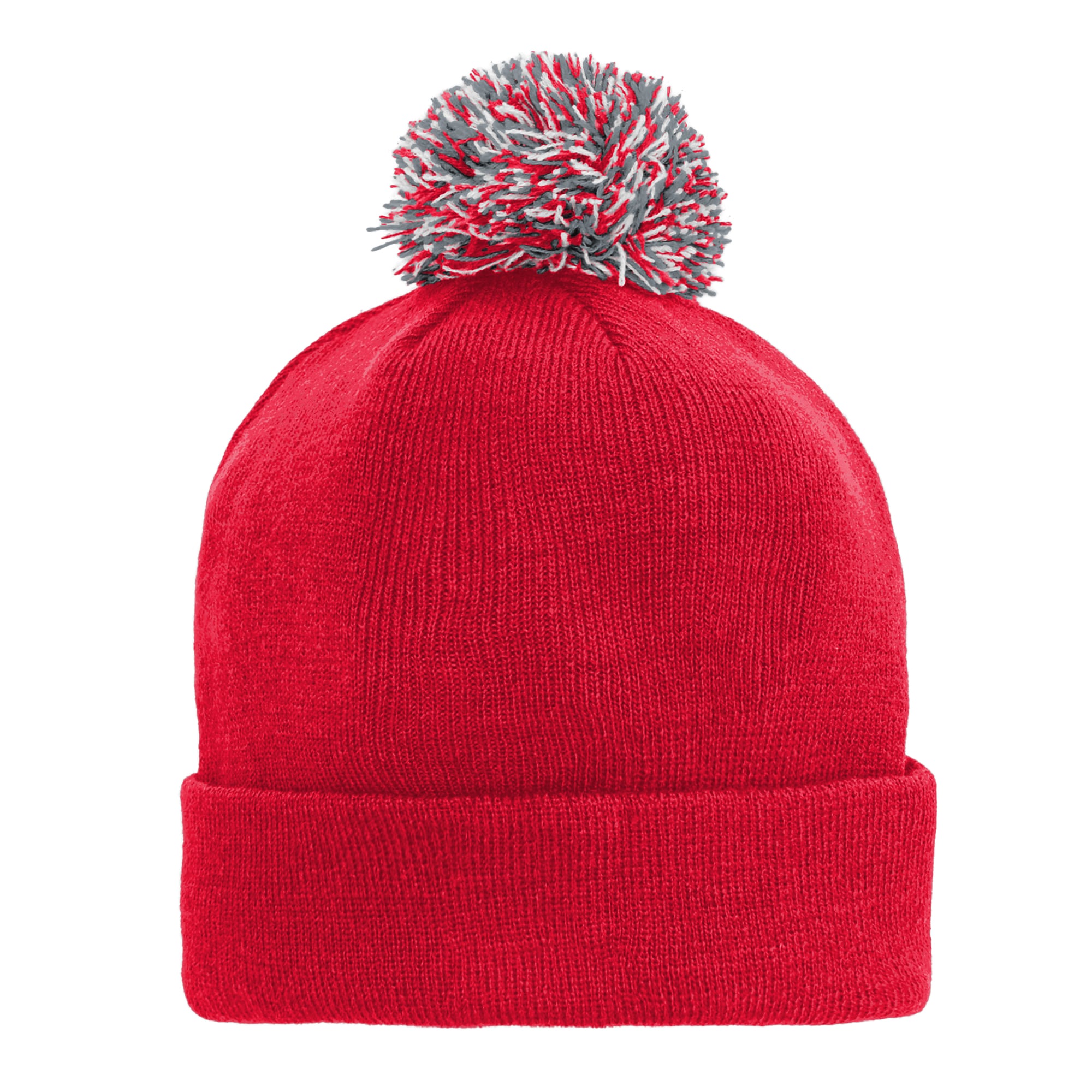 Bonnet tricoté à revers avec pompon, modèle écarlate Ohio State Buckeyes, pour enfant de la marque Outerstuff.