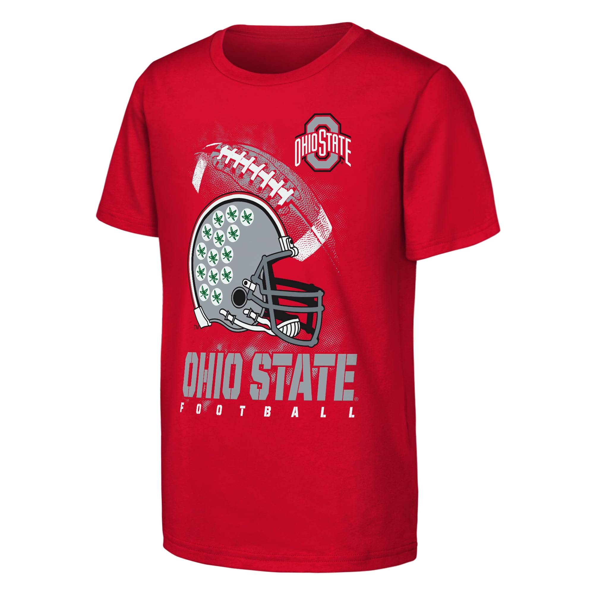 Youth Outerstuff Scarlet Ohio State Buckeyes For the Glory Football Helmet T-Shirt