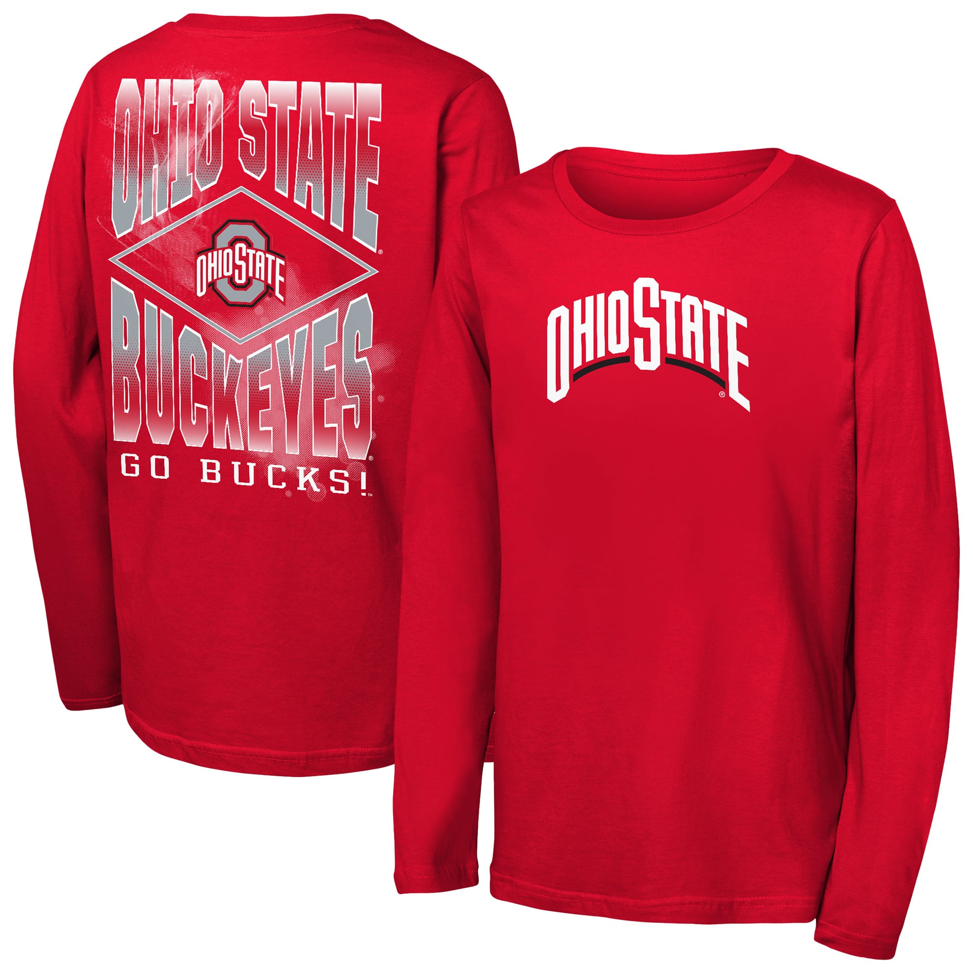 Youth Outerstuff Scarlet Ohio State Buckeyes Full Steam Long Sleeve T-Shirt